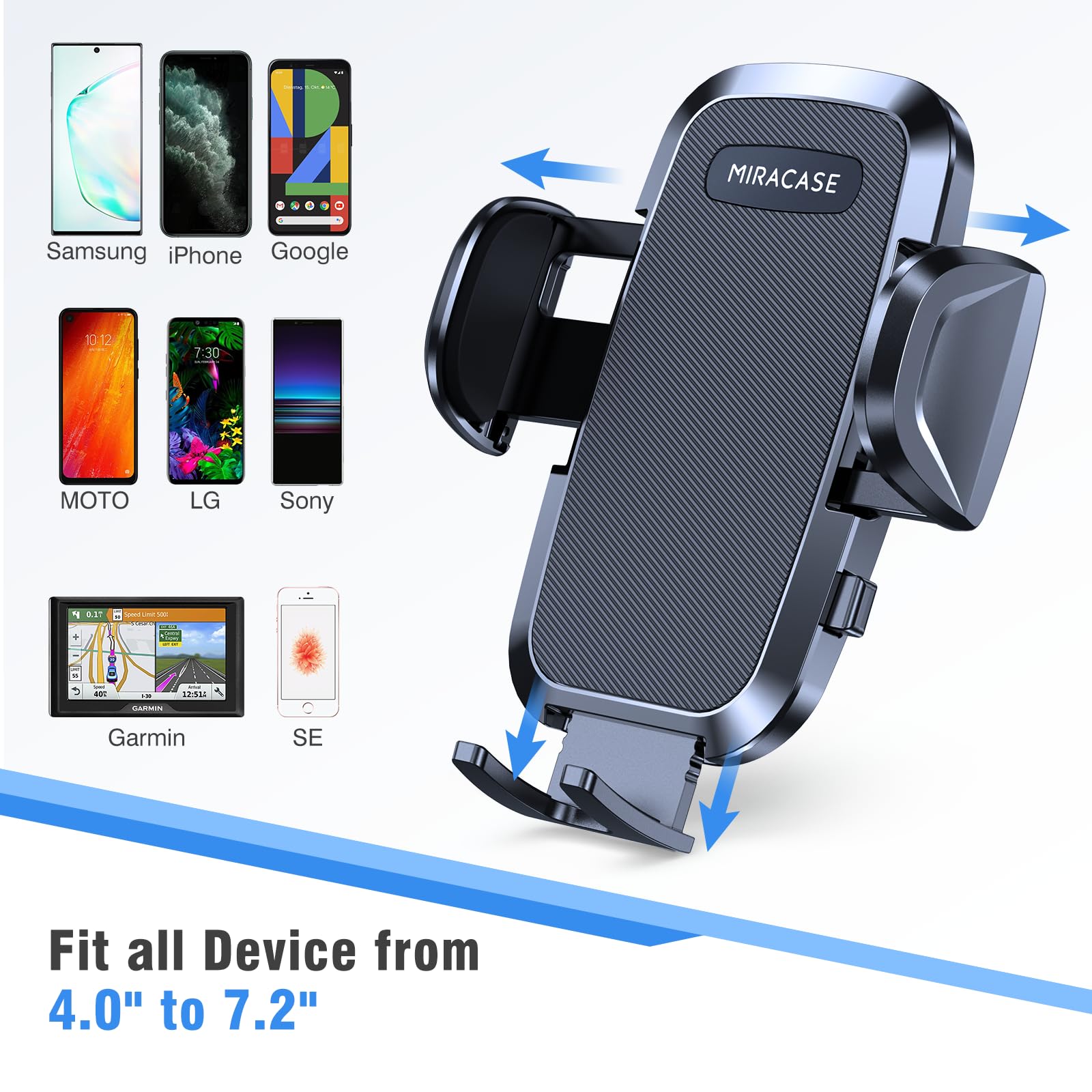 Miracase Cup Holder Phone Mount - Universal Gooseneck Adjustable Car Cell Phone Mount For Iphone, Samsung, Google And All 4.0-7.