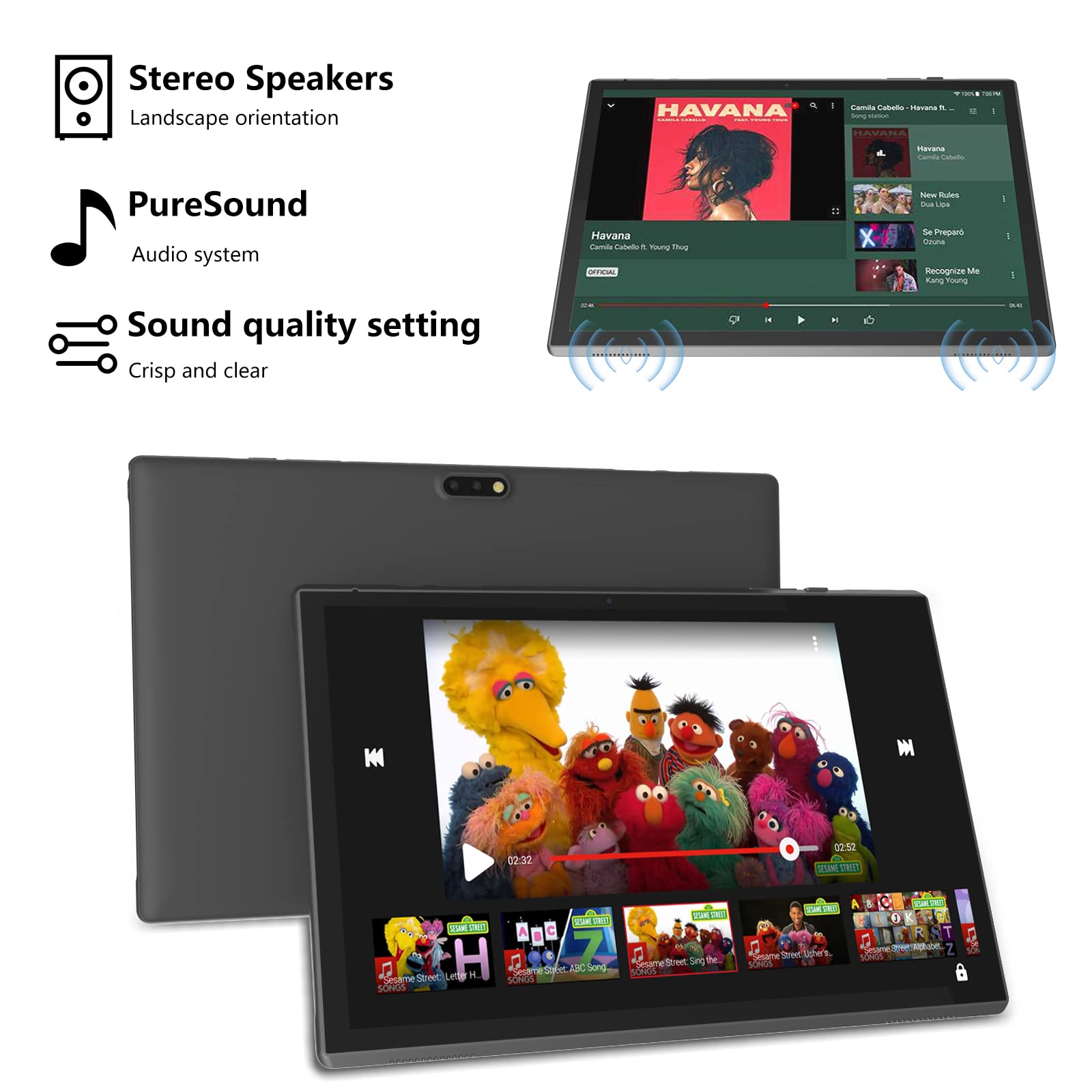 Novojoy Tablet 10 Inch Tablet With Case Screen Flim Stylus, Android 11 Tablets, 32Gb Rom 2Gb Ram, Quad Core Processor, 6000Mah B