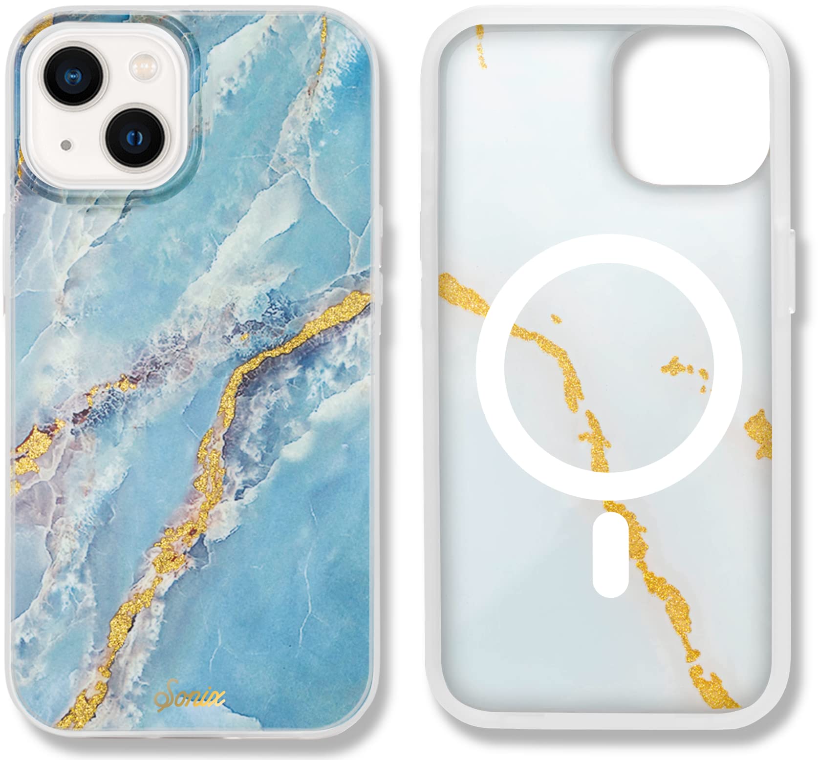 Sonix Case For Iphone 14 Plus | Compatible With Magsafe | 10Ft Drop Tested | Ice Blue Marble