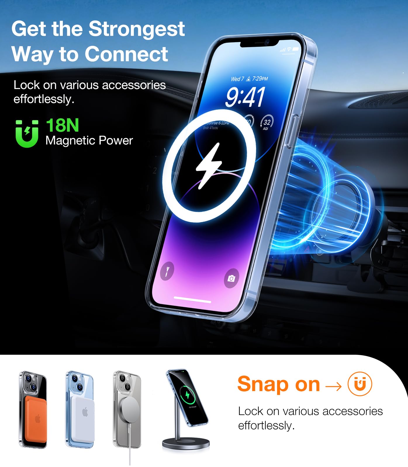 Torras For Iphone 13 Case/Iphone 14 Case, [Compatible With Magsafe][Exceeded Military Grade Protection & Durable] Magnetic Shock