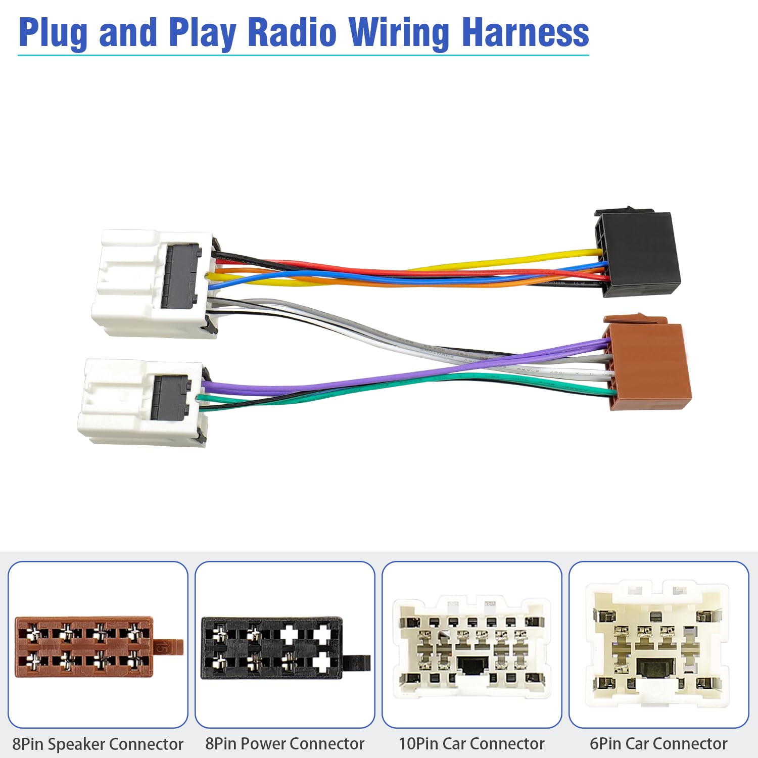 Jayubien Iso Radio Wiring Harness For Nissan Stereo Wire Adapter 1995-2008,Compatible With Infiniti Radio Connector 1990-2008,10