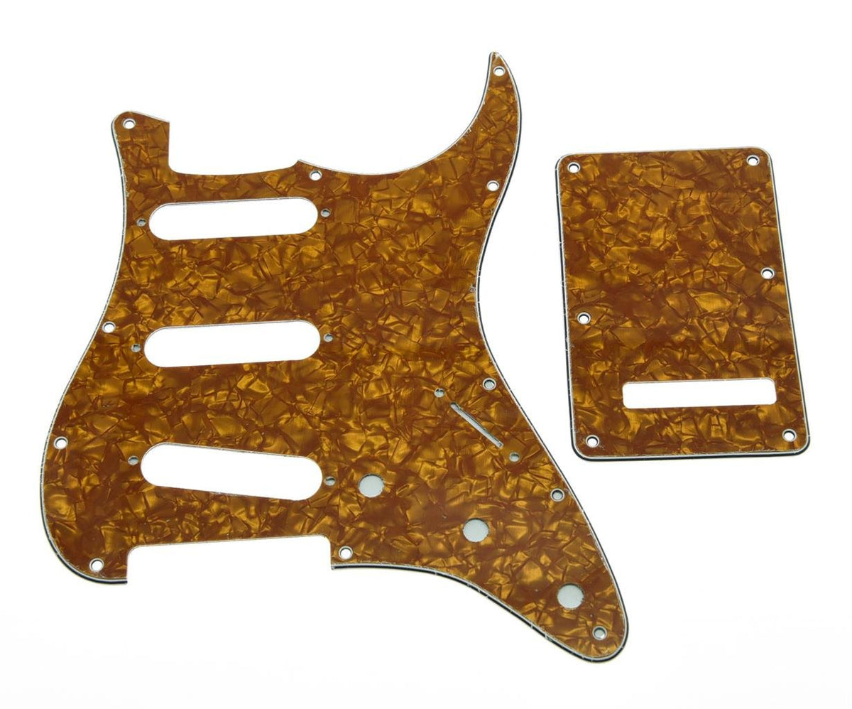 Kaish 11 Hole St/Strat Style Pickguard Sss Pick Guard With St Back Plate Tremolo Trem Cover For Usa/Mexico Stratocaster/Strat Go