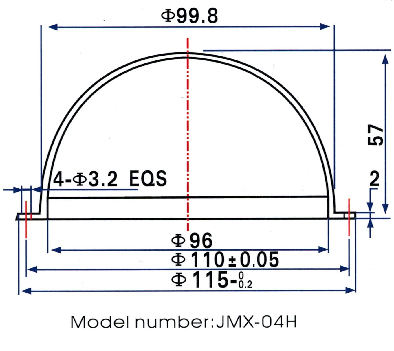 Jmx Acrylic/Pc Cctv Replacement Clear Camera Dome Cover Security Camera Housing Pet Dog Fence Window Skylight Window (4 Inches H