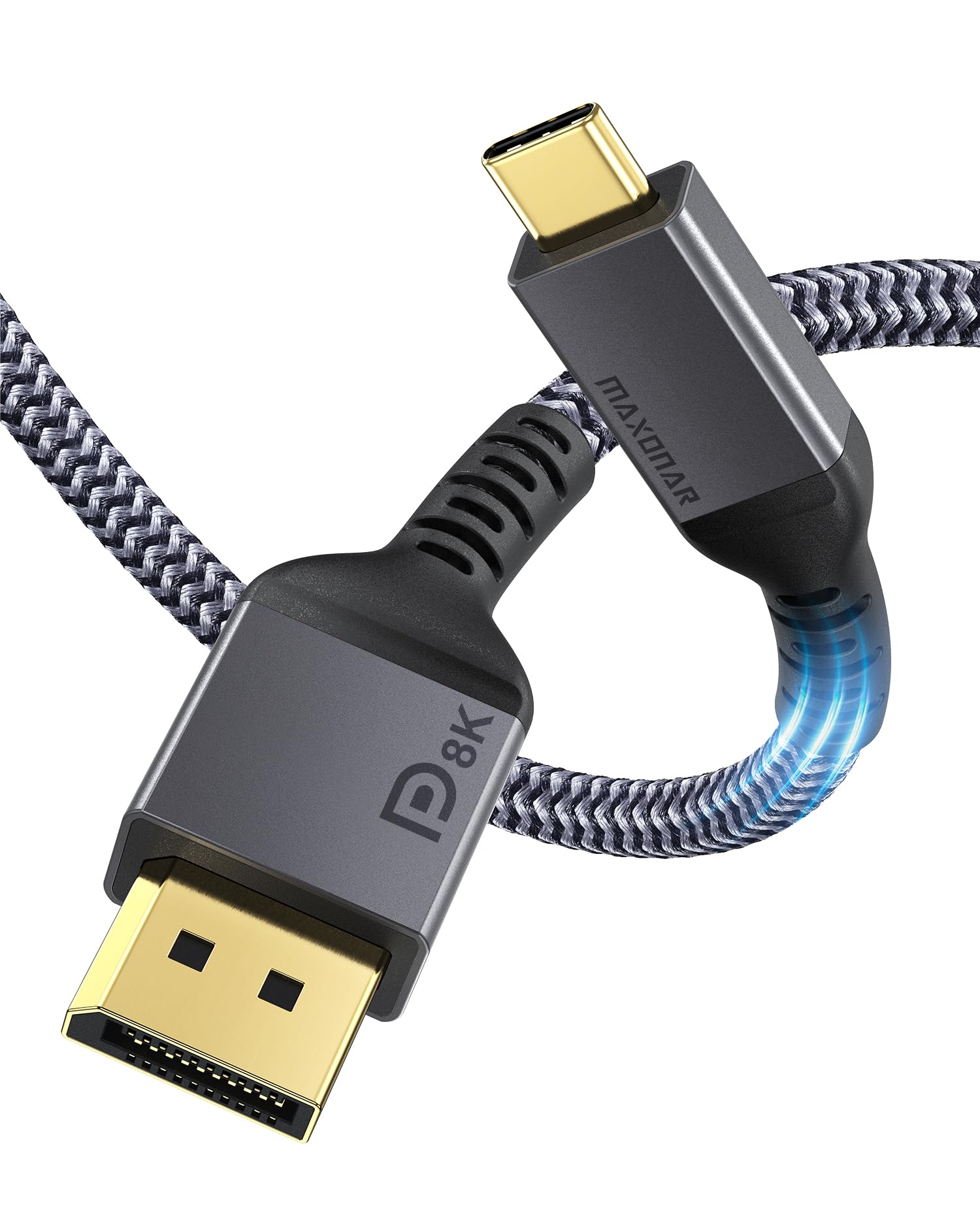 Maxonar Usb C To Displayport Vesa Certified, 8K 60Hz Type C To Dp Cable 6Ft/1.8M(4K 60Hz 144Hz 120Hz 2K 240Hz) 32.4Gbps 1.4 Hbr3