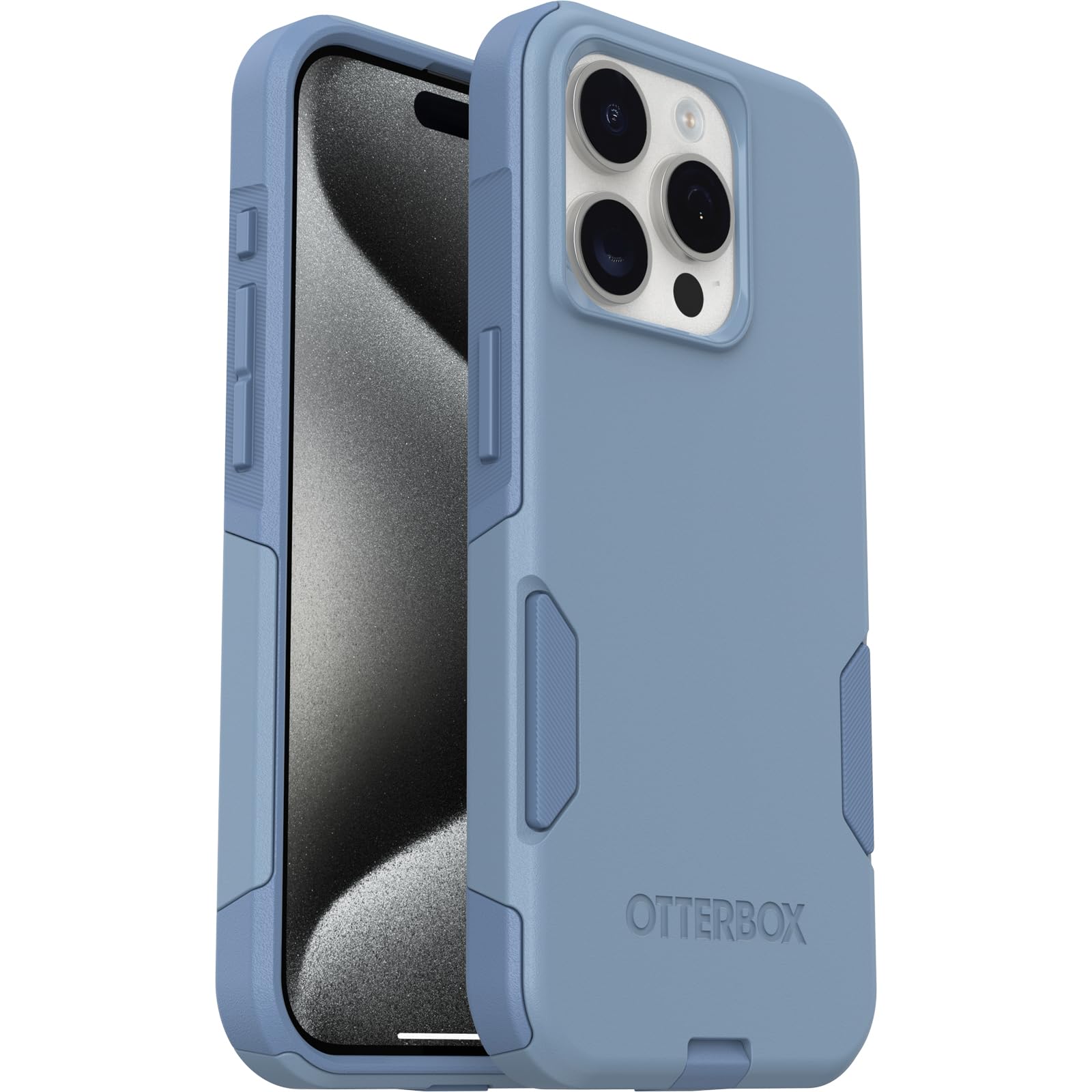 Otterbox Iphone 15 Pro (Only) Commuter Series Case   Crisp Denim (Blue), Slim & Tough, Pocket Friendly, With Port Protection