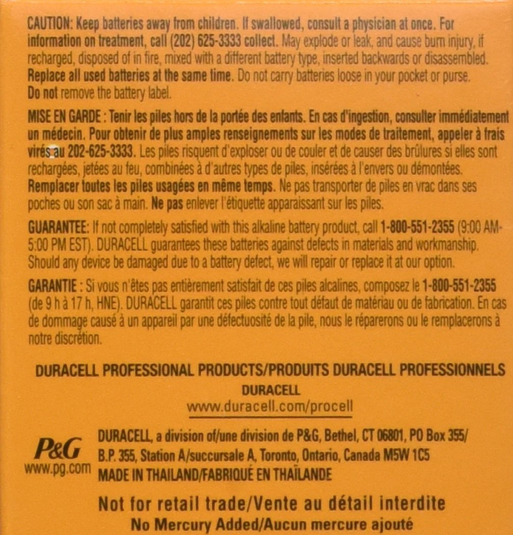 Duracell Procell Aaa Alkaline Battery   144 Per Case.