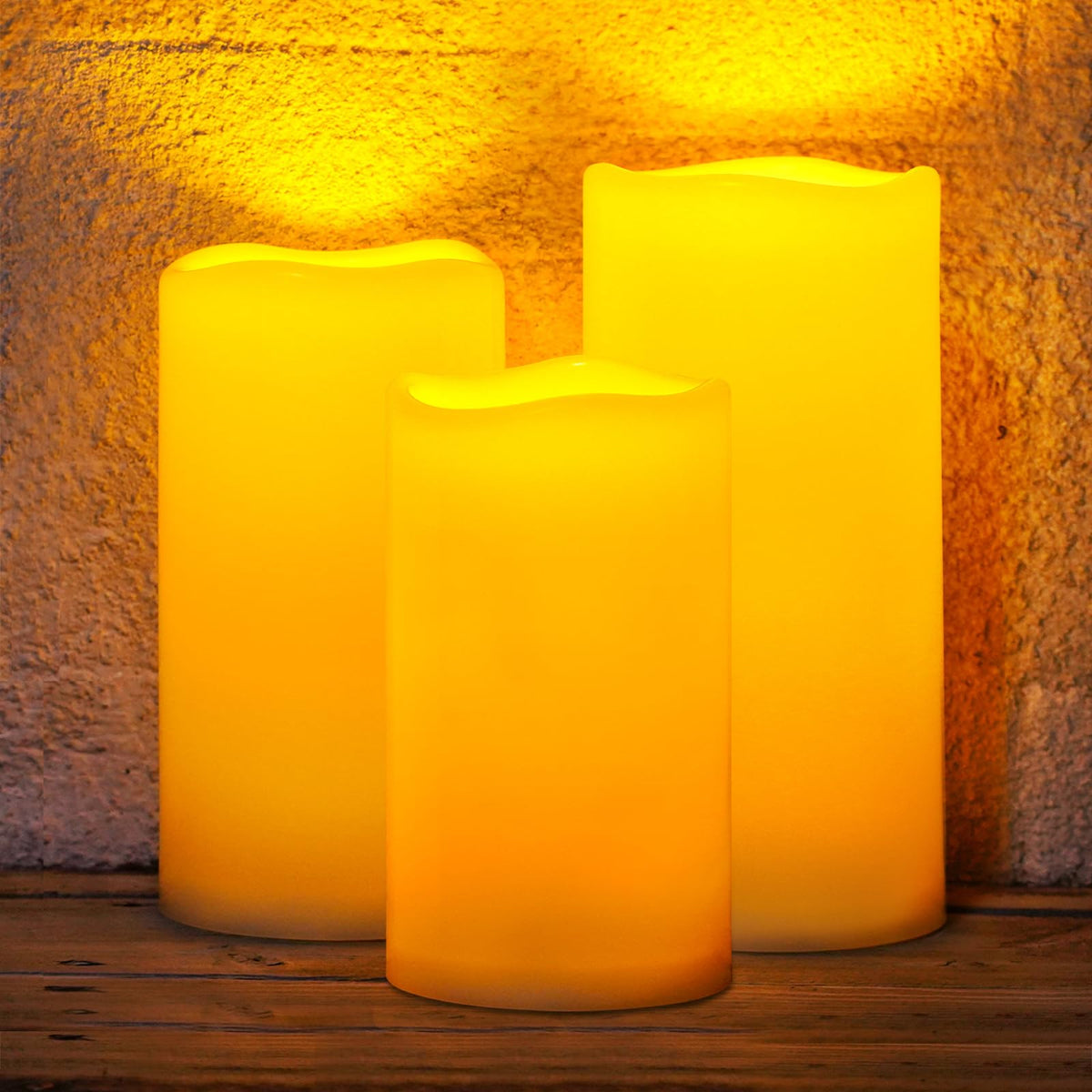 Homemory Large Solar Candles Outdoor Waterproof, 4X68 10, Dusk To Dawn, Solar Powered Flameless Candles For Outdoor, Lanterns, S