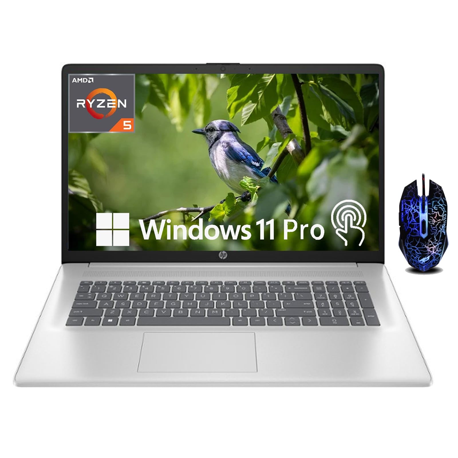 Hp 17.3'' Hd+ Touchscreen Laptop, 17 Inch Business Laptop, Amd Ryzen 5 7530U (Beats I7 1165G7), 64Gb Ram, 4Tb Ssd, Wi Fi 6, Blue