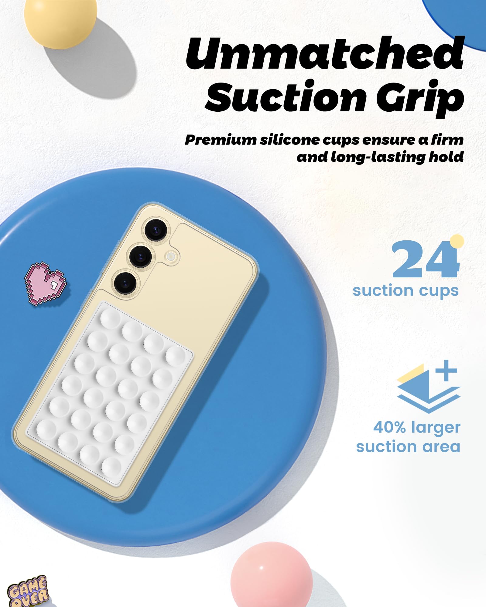 Amband For Magsafe Sticky Octo Suction Buddy Phone Mount Stocking Stuffers For Women Mom Adults, Hands-Free Grippy Holder With A