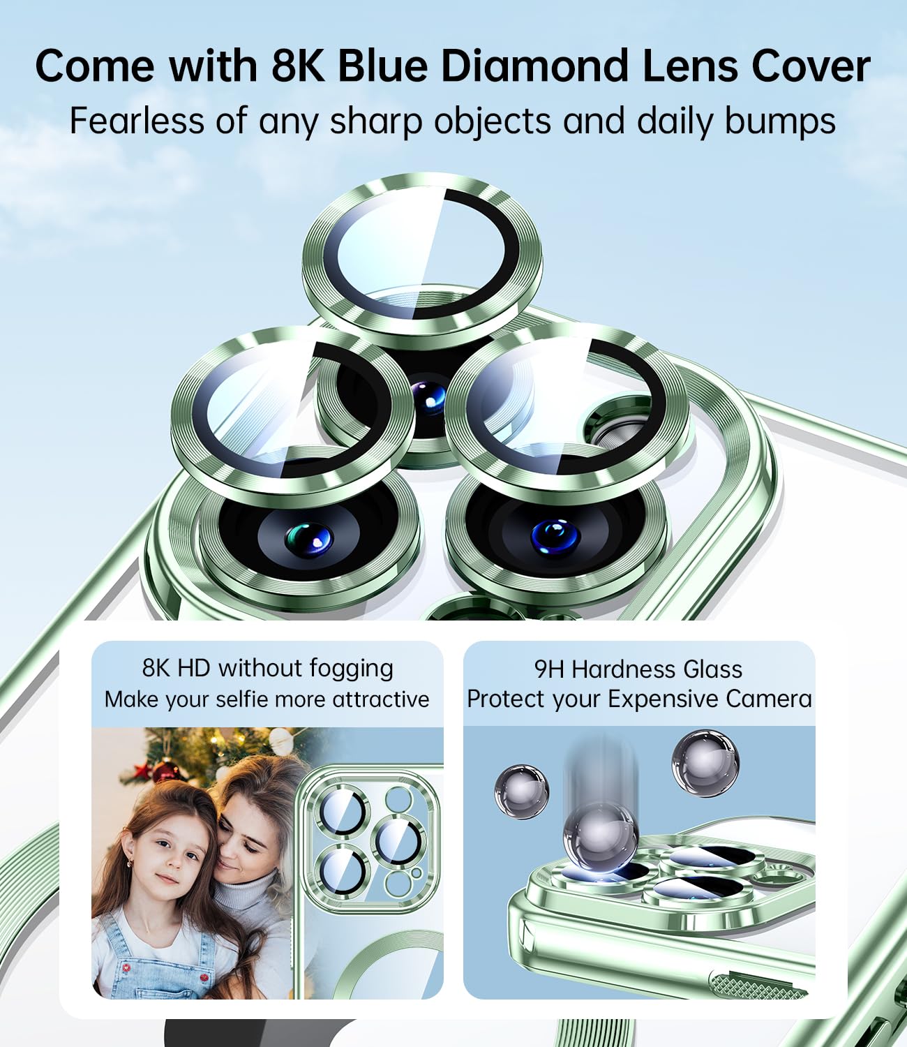 Jueshituo Magnetic Titanium For Iphone 15 Pro Case With Full Camera Protection [No.1 Strong N56 Magnets] [Military Grade Drop Pr