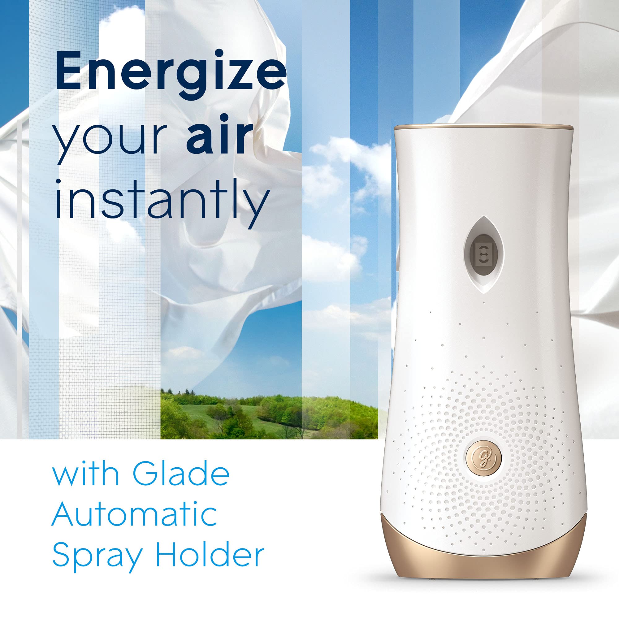 Glade Automatic Spray Air Freshener Refill, Scented Air Freshener For Home And Bathroom, Clean Linen, 6.2 Oz, 2 Count