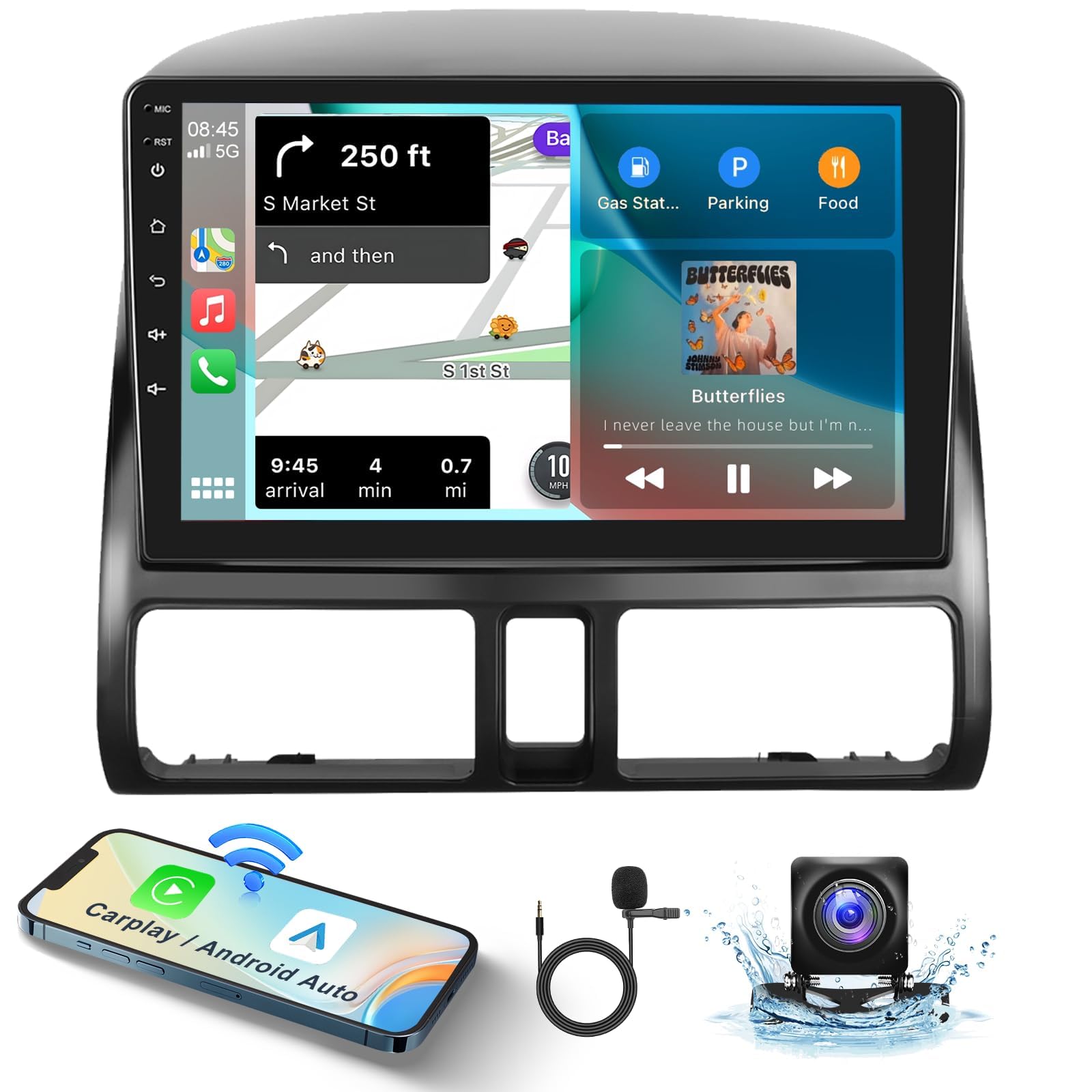 For Honda Crv 2002 2006 Wireless Carplay/Android Auto Android Car Stereo With 9' Touchscreen Autoradio Support Mirror Link Gps Navigation Wifi Backup Camera Multimedia Player Headunit