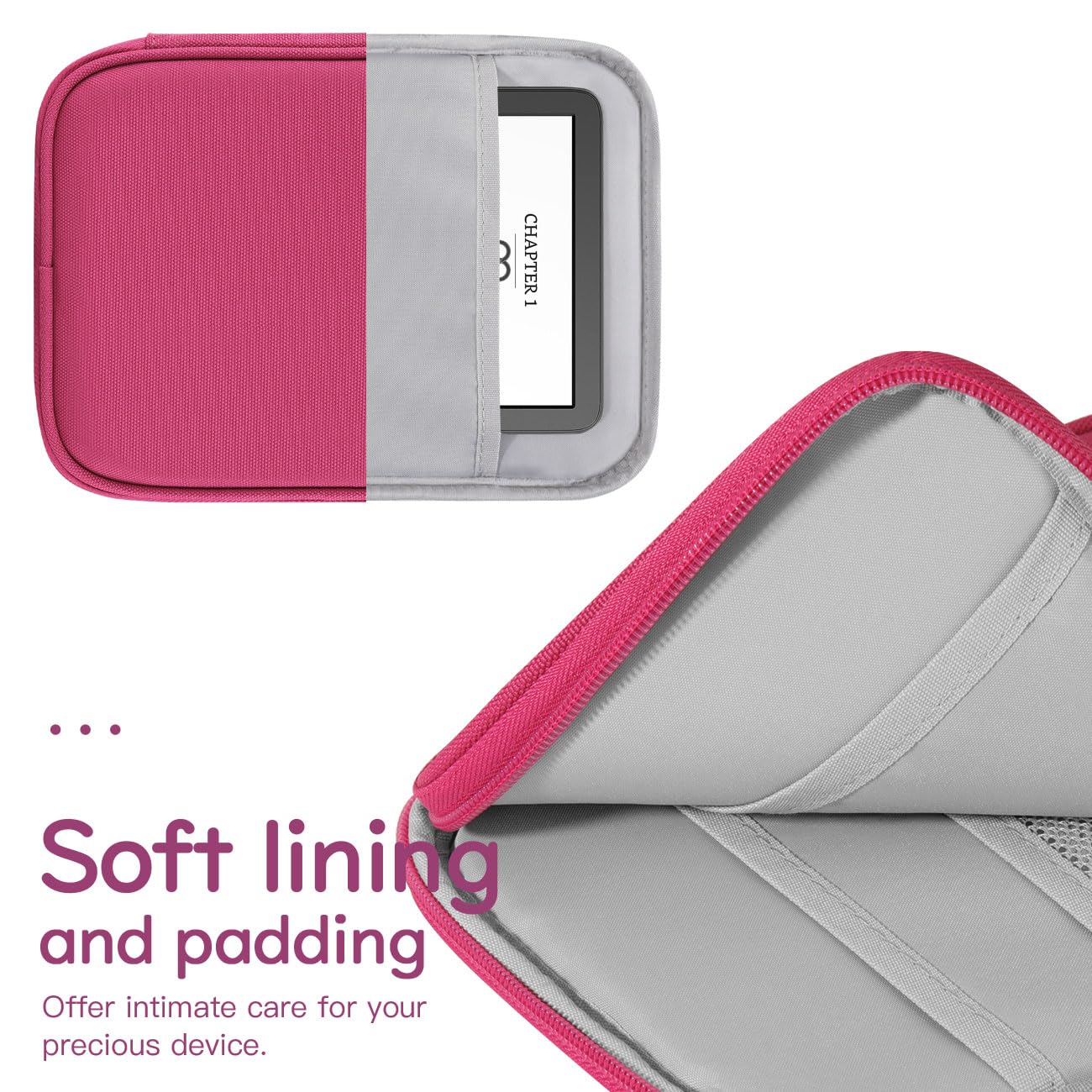 Vinabilia Rose Pink 6 7 Inch E Reader Cover   Protective Sleeve Bag For Kindle 11Th Gen 2022, Paperwhite 11Th/10Th Gen 2021/2018