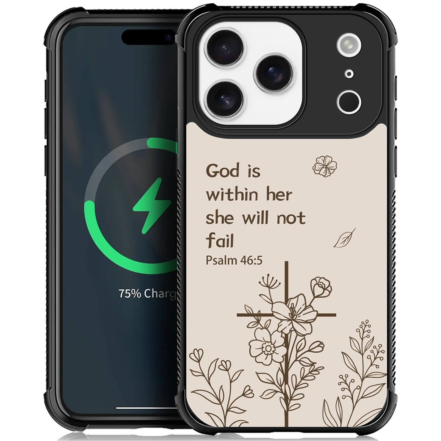 Deaorew for iPhone 17 Pro Case | Compatible with MagSafe | Classic Slim Cover Design | Biblical Floral Cross