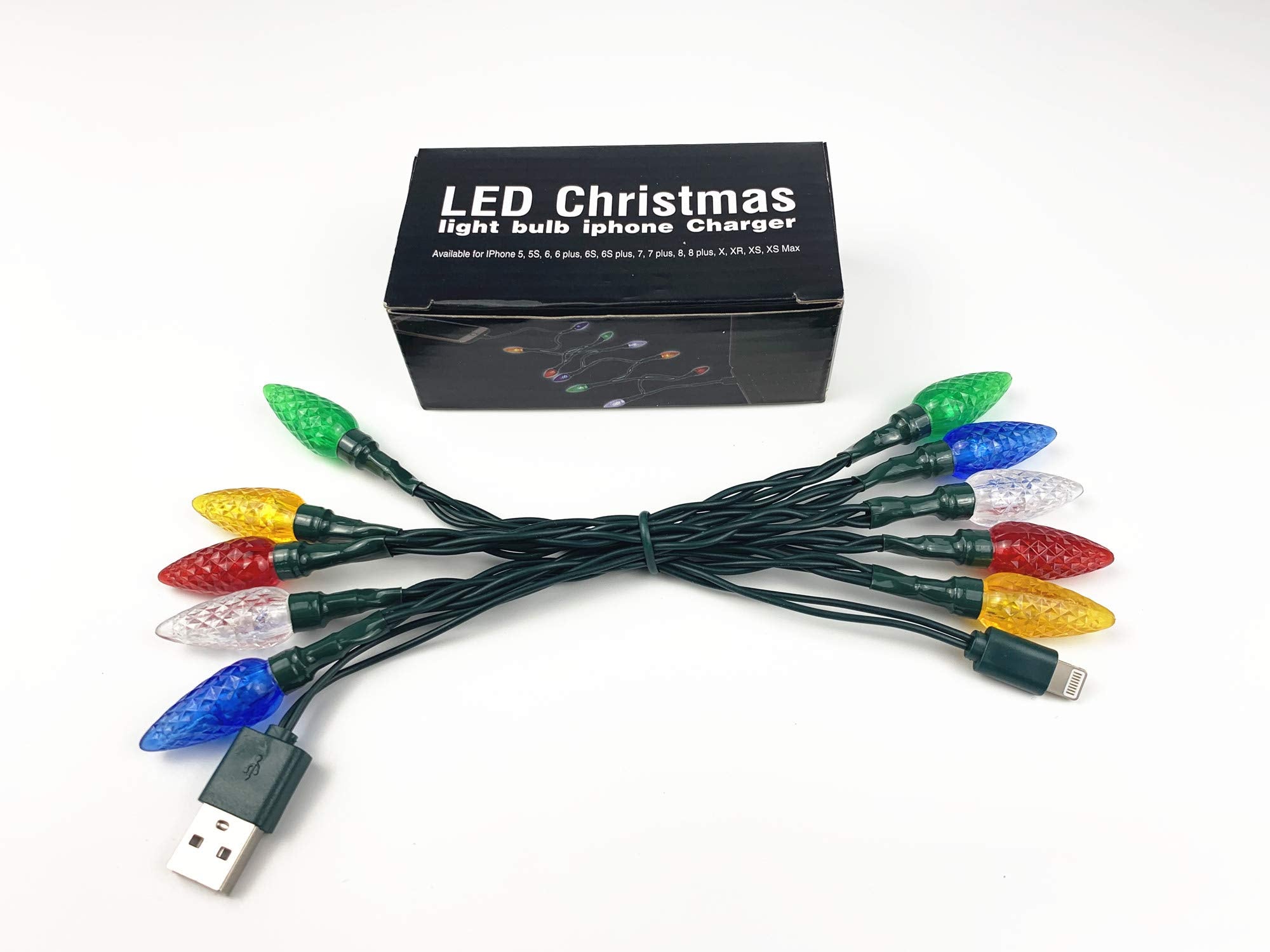 Cewuidy Led Christmas Lights Charging Cable,Usb And Bulb Charger,50Inch 10Led Multicolor Available With Phone11,11Pro,11Pro Max,