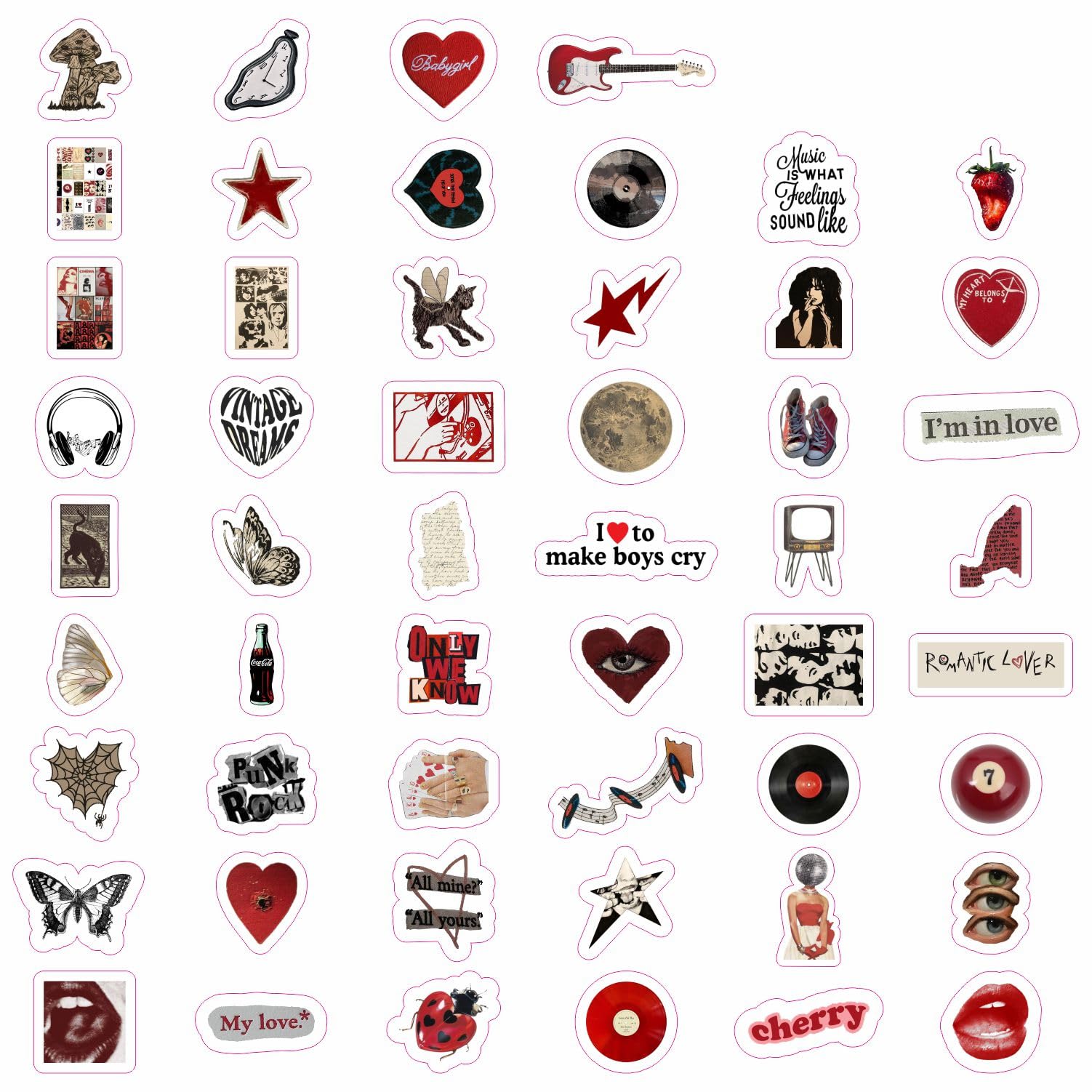 100Pcs Downtown Girl Stickers For Water Bottle And Laptop   Downtown Girl Party Favors & Decorations, Waterproof Vinyl Decals, U