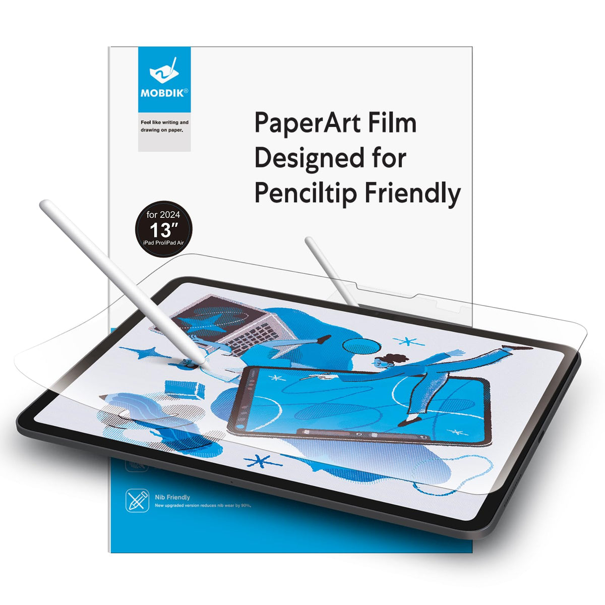 Mobdik [2 Pack Paperfeel Screen Protector Compatible With Ipad Air 13 Inch/Ipad Pro 13 (2024) [New Version Crafted For Natural W