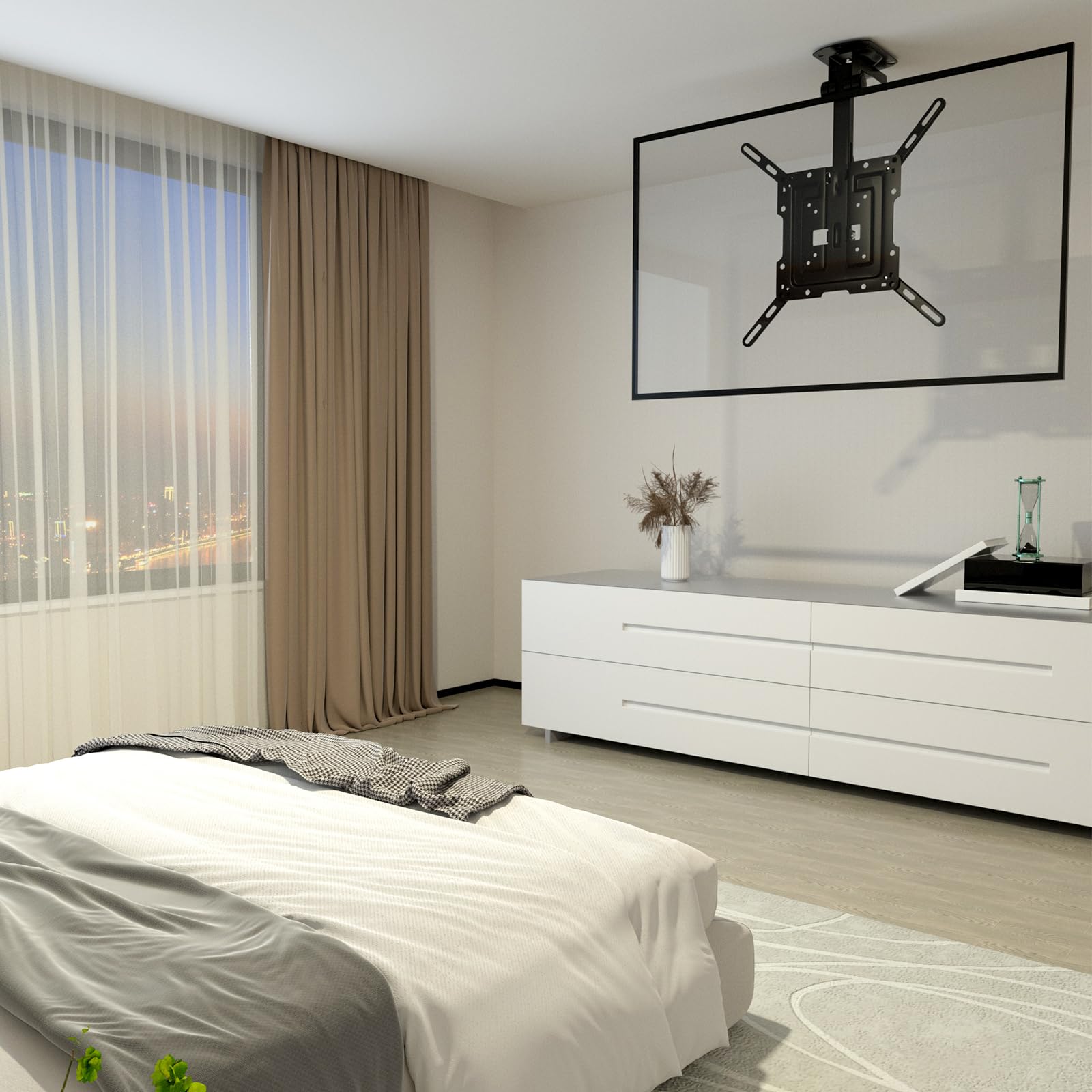 PUTORSEN VESA Adapter Mount Bracket Kit for Screens 32 to 55 inch LCD LED TV, TV Mount Adapter Bracket Upgrade Mounting Holes up to 400x400 mm, Black