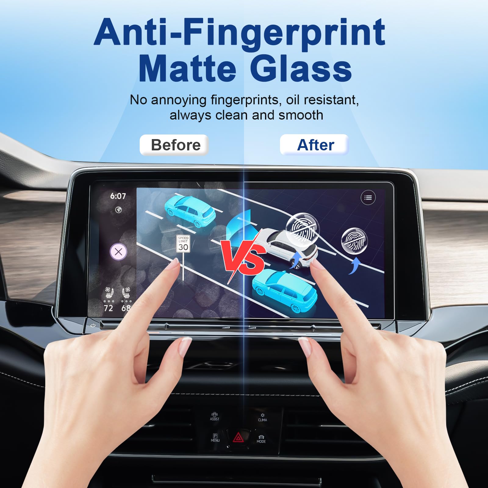 Coleya Anti Glare Matte Screen Protector For 2024 Atlas/Atlas Cross Sport (Se/Se With Technology/Sel/Sel Premium R Line) 12In Di