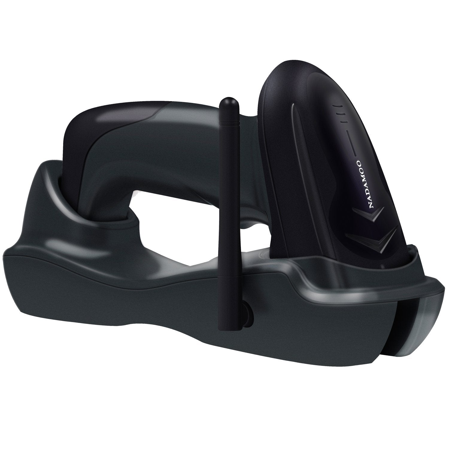 NADAMOO Wireless Barcode Scanner with USB Cradle Charging Base 328Ft Long Transmission Handheld 1D Cordless Laser Barcode Reader