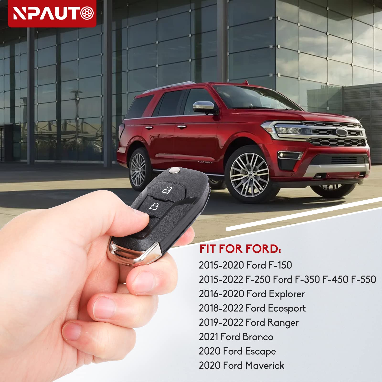 Npauto Key Fob Cover Replacement For Ford F 150 F 250 F 350 F 450 F 550 2015 2016 2017 2018 2019 2020 Explorer Ranger Ecosport B