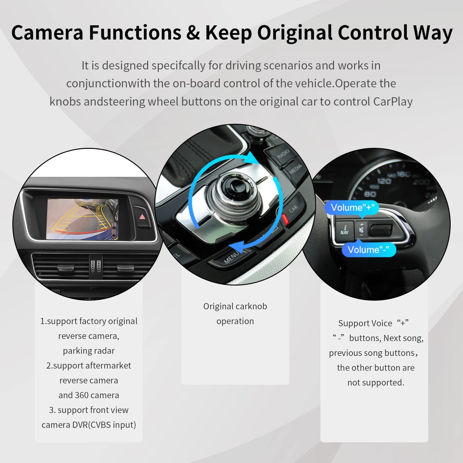 Road Top Wireless Carplay Android Auto For Audi A4 A5 S4 S5 Rs4 Rs5 Q5 2008 2015 With 3Gmmi System, Carplay Retrofit Kit, Suppor