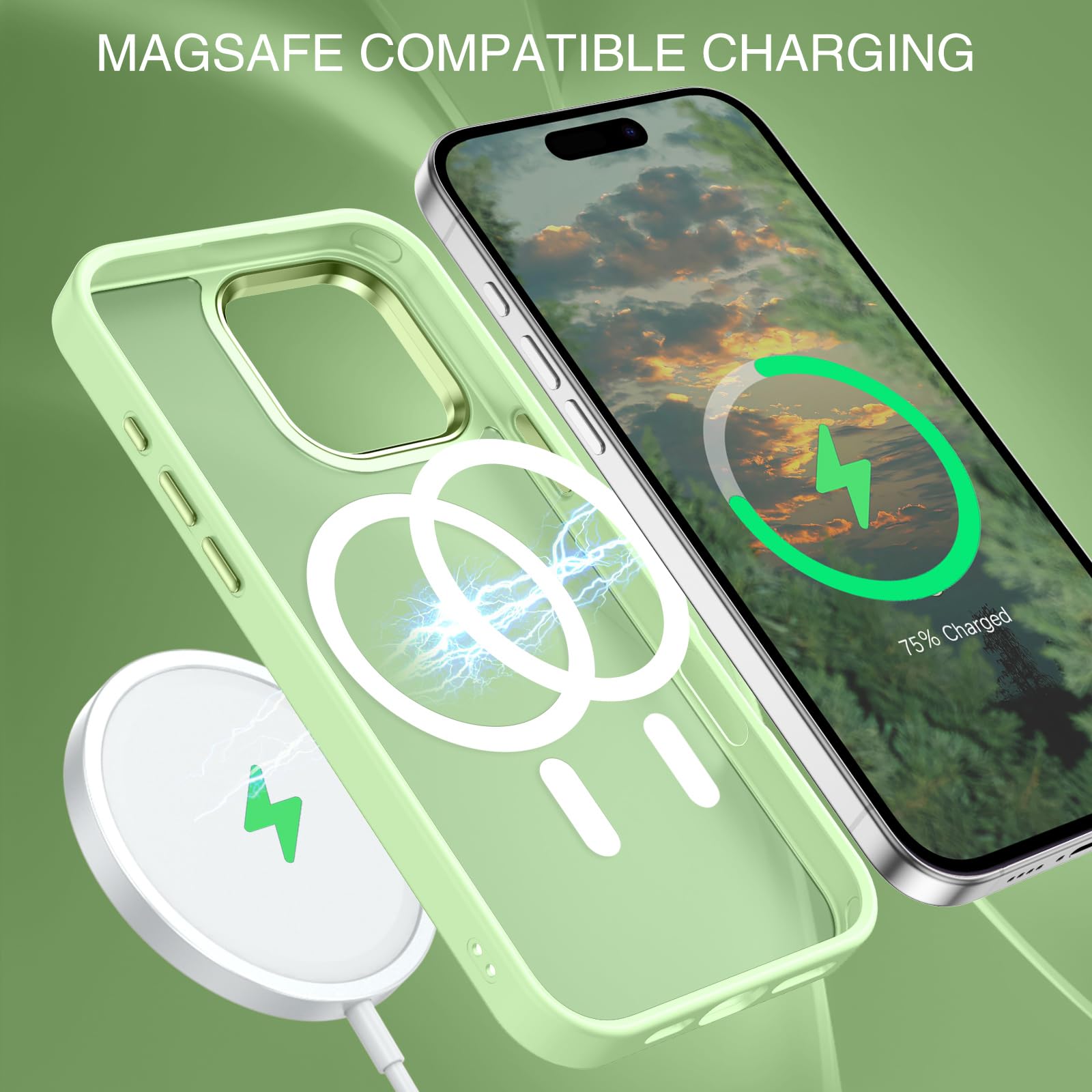 Bentoben For Iphone 16 Pro Max Case 2024, Phone Case Iphone 16 Promax Magnetic Case [Compatible With Mag Safe] Translucent Matte