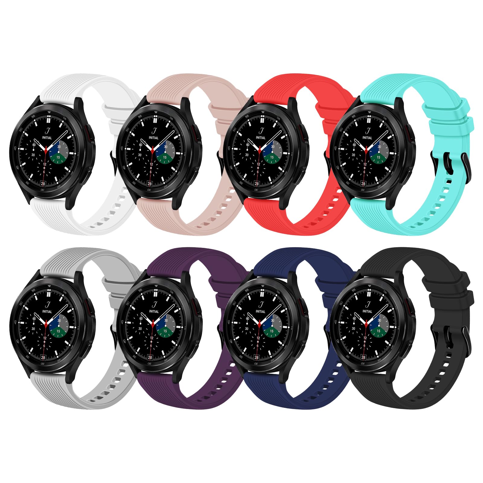 Gincoband 8Pcs Sport Bands Replacement For Samsung Galaxy Watch 42Mm,46Mm,No Tracker (8Colors For Galaxy Watch(42Mm), Buckle De