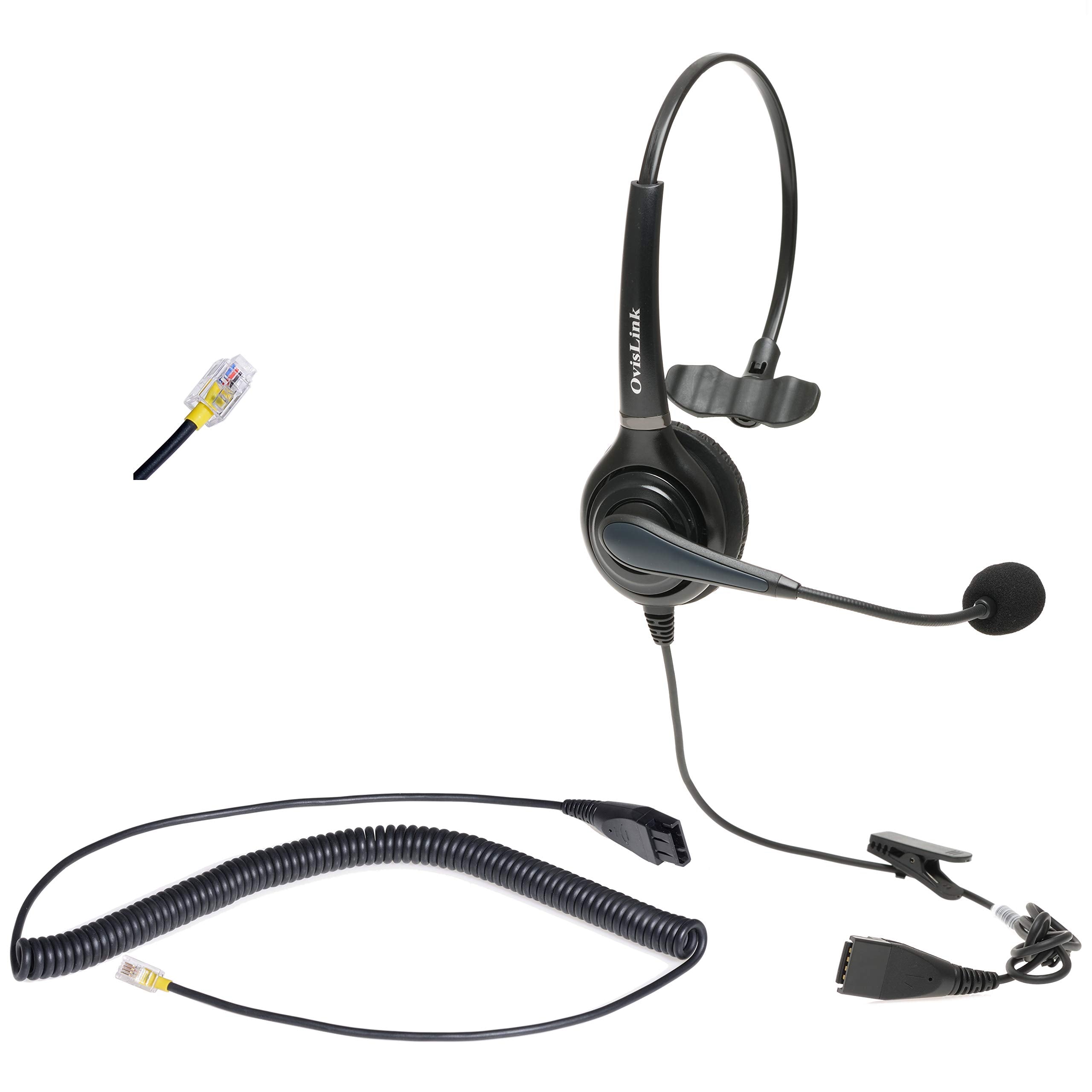 Ovislink Call Center Headset Compatible With Cisco Phone 6841, 6961, 7841, 7941G. Include Rj9 Quick Disconnect Cord Connect To P