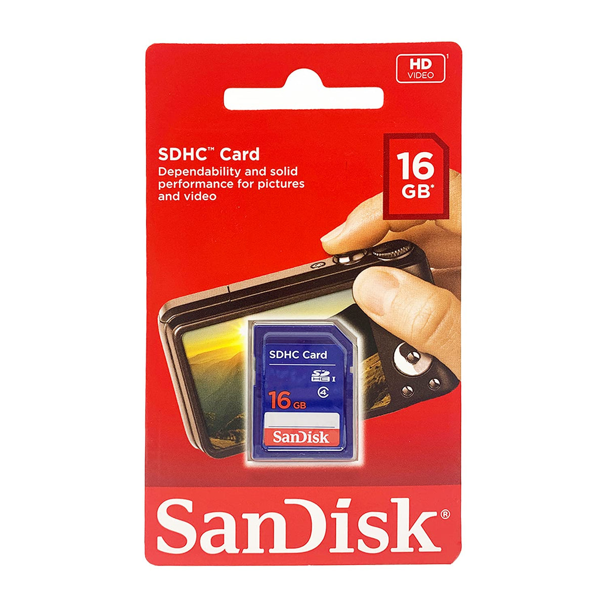 Sandisk Text SanDisk Flash 16 GB SDHC Flash Memory Card SDSDB-016G (Label May Change ...
