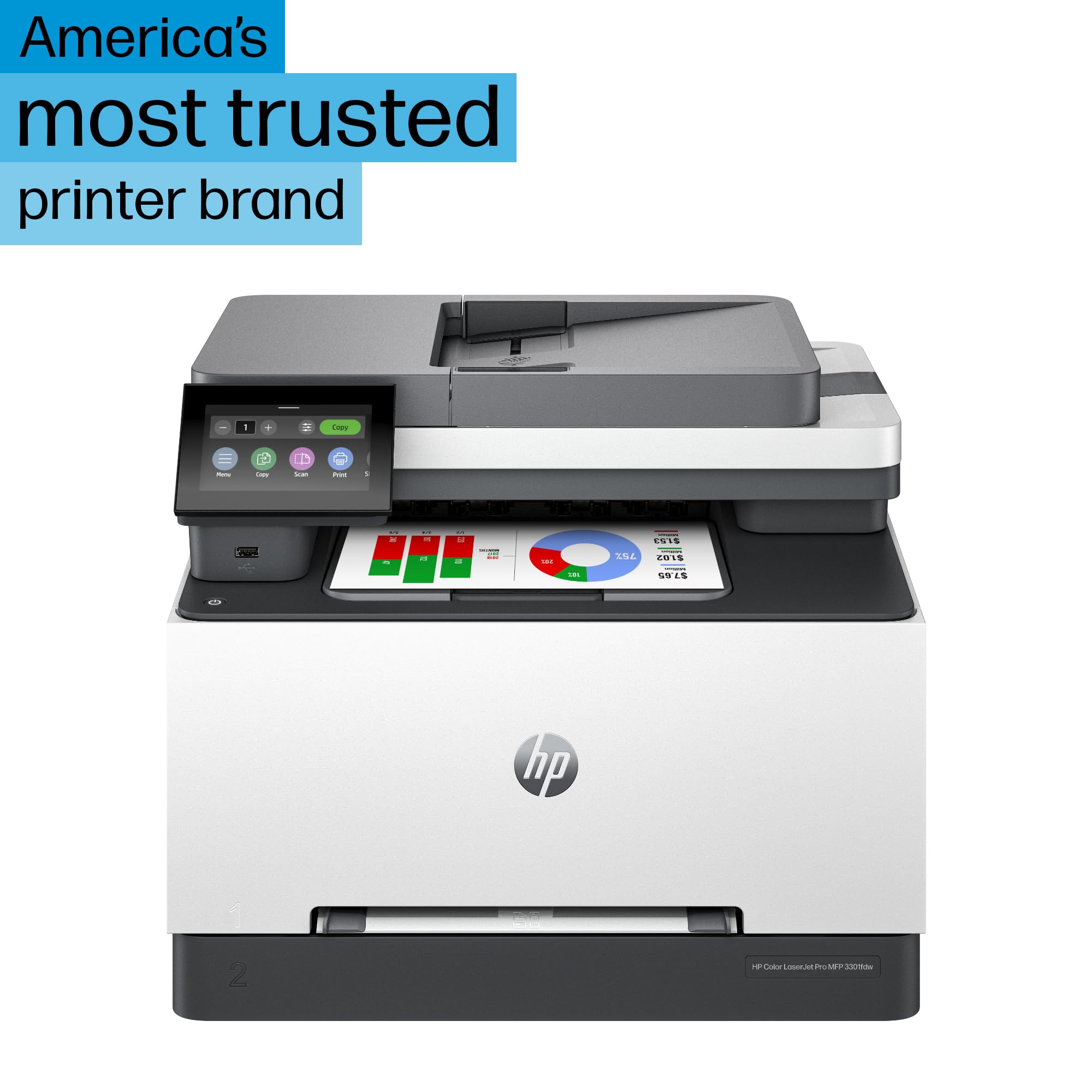 Hp Color Laserjet Pro Mfp 3301Fdw Wireless All In One Color Laser Printer, Office Printer, Scanner, Copier, Fax, Adf, Duplex, Be