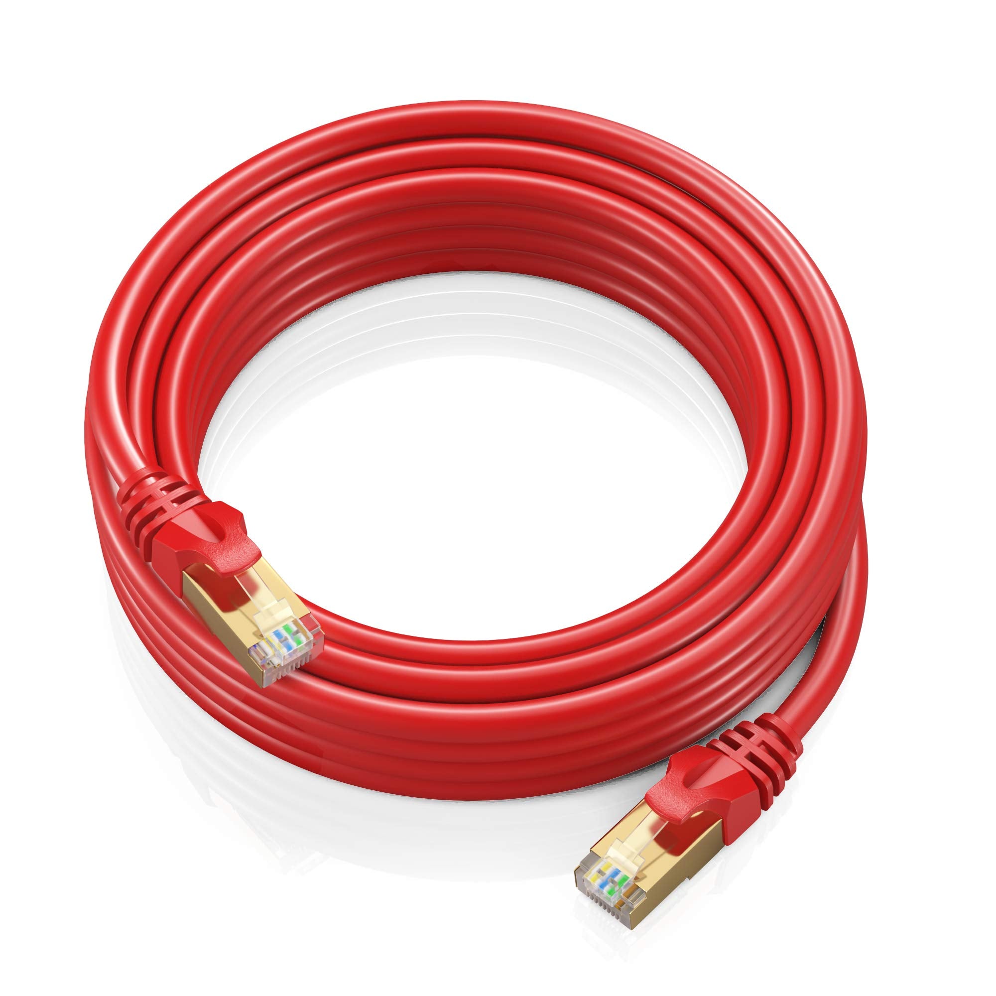 Cat 7 Ethernet Cable 20 Ft   High Speed Internet & Network Lan Patch Cable, Rj45 Connectors   20Ft / Red   Perfect For Gaming, Streaming, And More