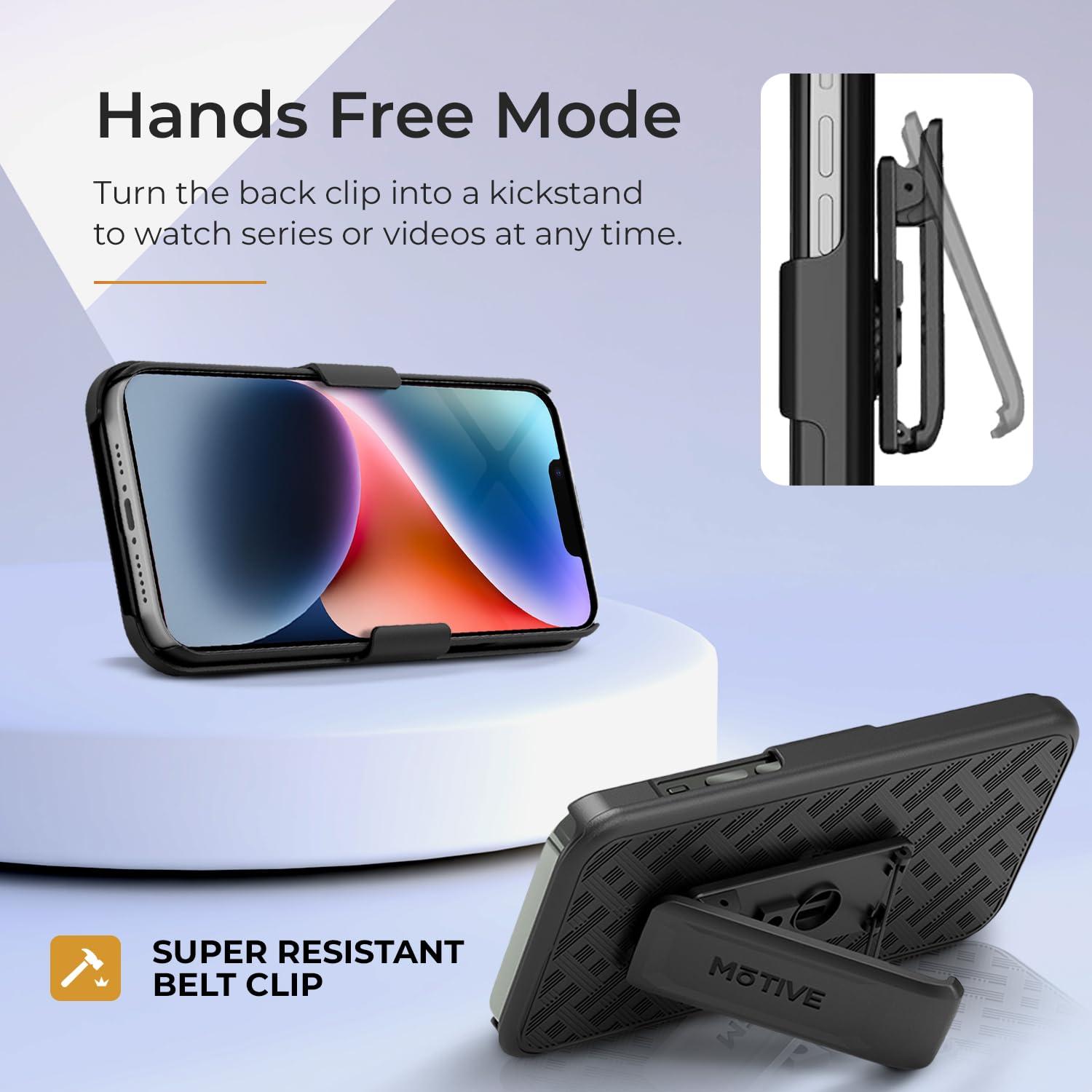 Motive For Iphone 14 Plus Holster Case, Belt Clip Case For Apple Iphone, Shell Holster Combo 14 Plus, Slim Rugged Drop Shockproo