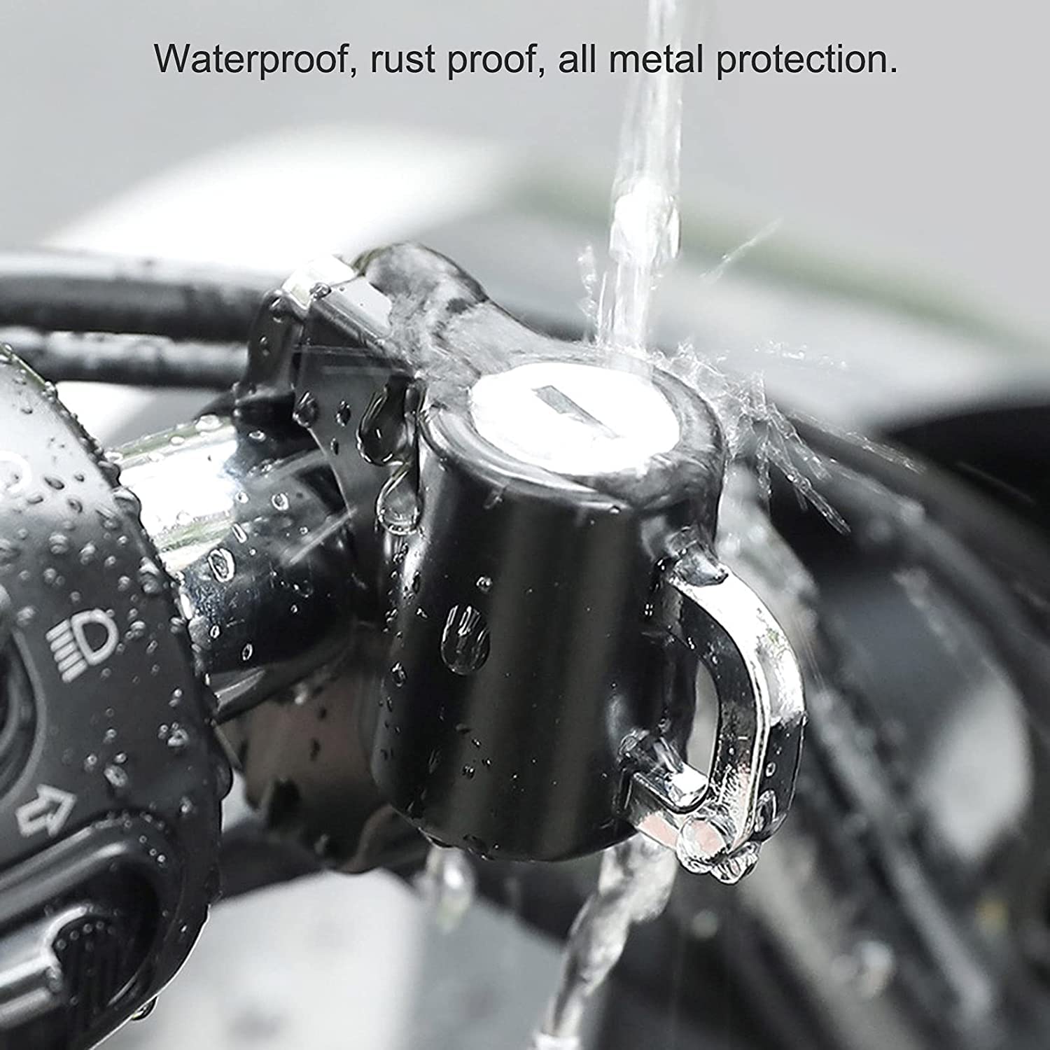 Universal Motorcycle Helmet Lock Anti Theft Helmet Safety Lock Metal 22Mm 26Mm Black With 2 Keys Motorcycle Accessories (Ths2002