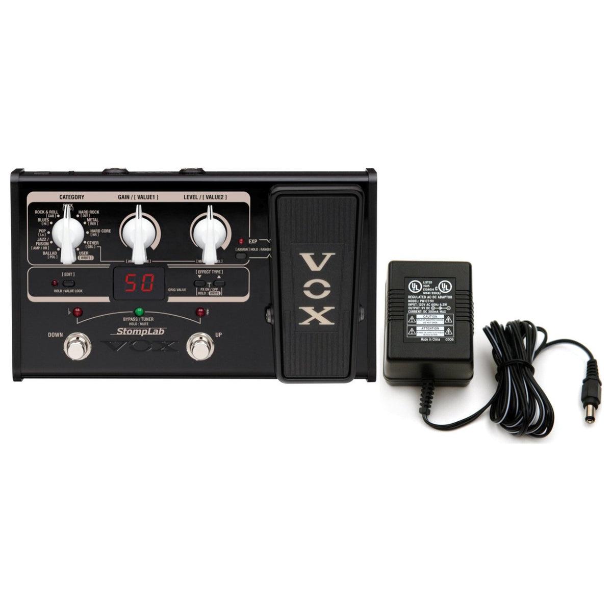 Vox Stomplab Iig 2G Guitar Multi Effects Pedal W/Built In Expression Pedal And Power Supply