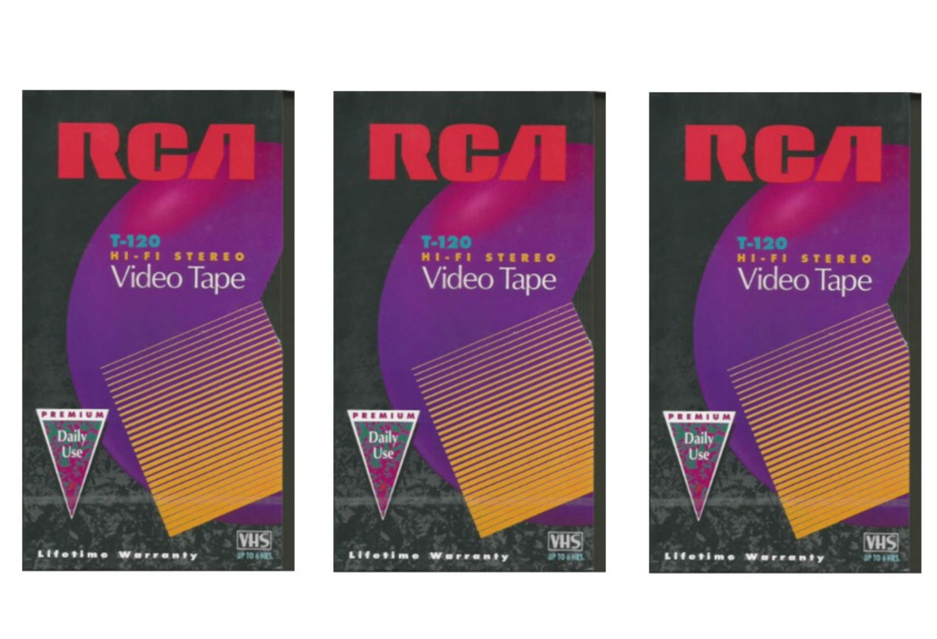 RCA T120 Hi-Fi Premium Grade VHS Video Tapes (3 Pk)