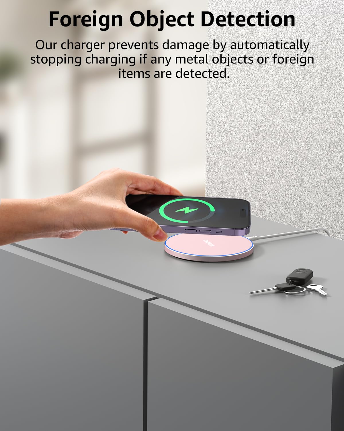 Tozo 2024 Upgraded Wireless Charger 15W Max Fast Wireless Charging Pad Compatible With Iphone 16/16 Plus/16 Pro Max /15/14/13/Se