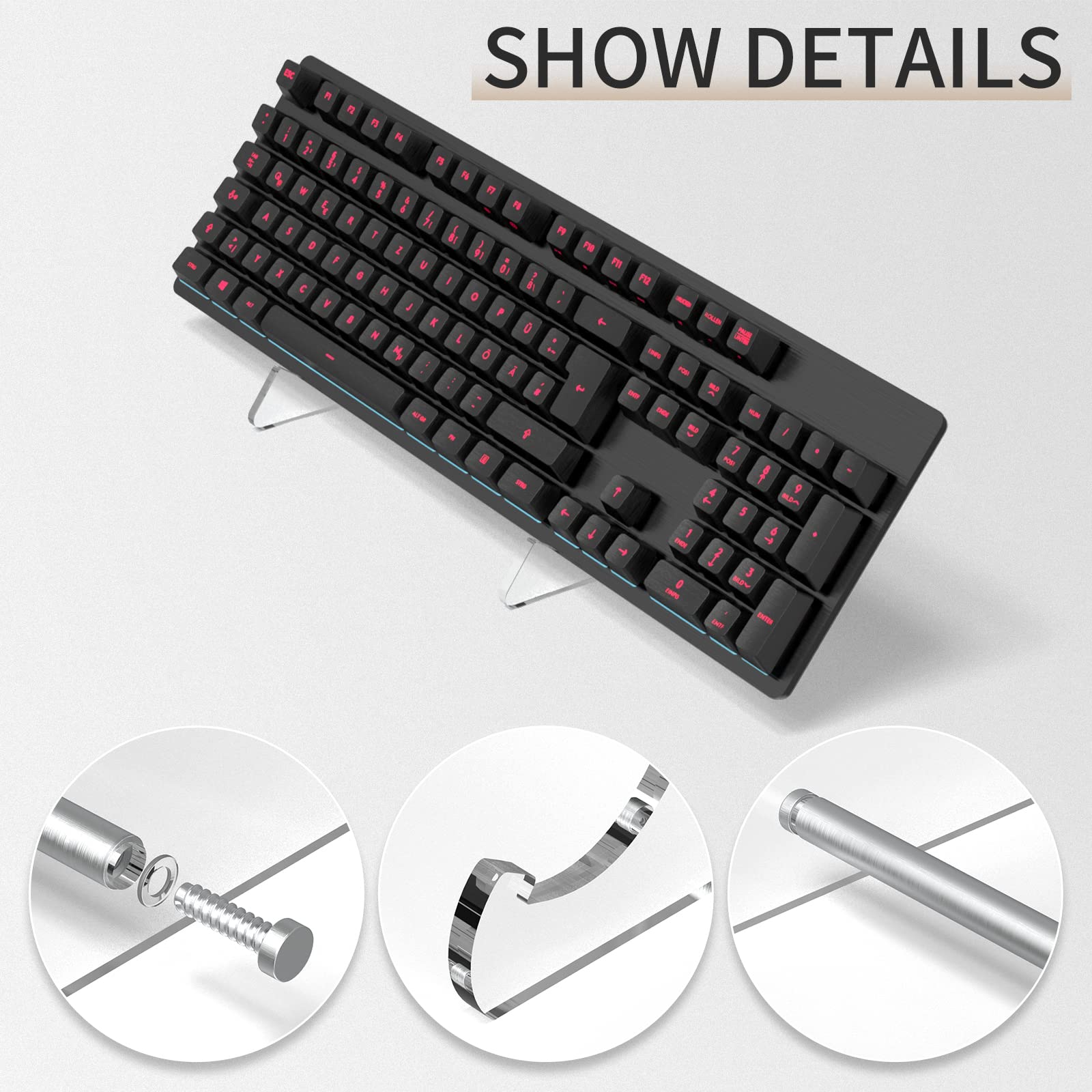 Yimagujrx Runjrx Keyboard Stands 1-Tier, Mechanical Keyboard Acrylic Display Stand, Transparent Acrylic Keyboard Stand, Holder S