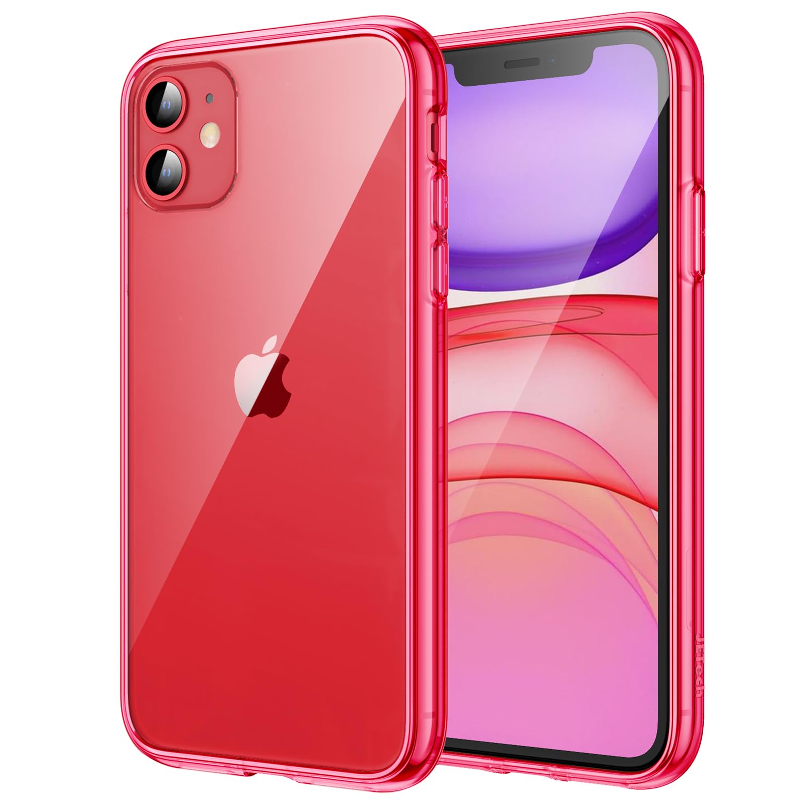 Jetech Case For Iphone 11 (2019) 6.1 Inch, Shockproof Bumper Cover, Anti Scratch Clear Back (Red)