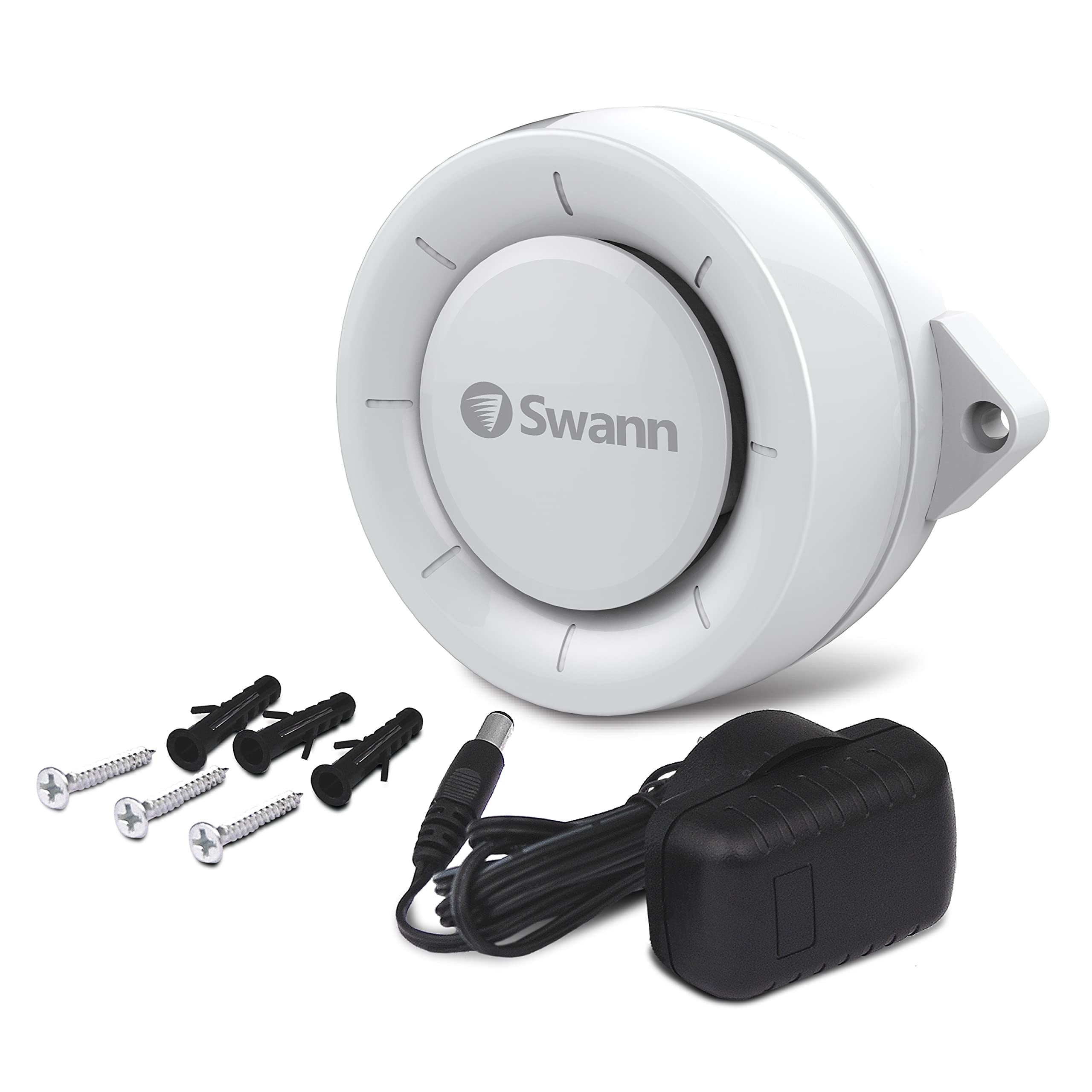 Swann Indoor Siren. Combine Wi-Fi Alert Sensors To Deter Intruders With Loud Siren And Visual Alert. Wi-Fi Connected, Ac Powered