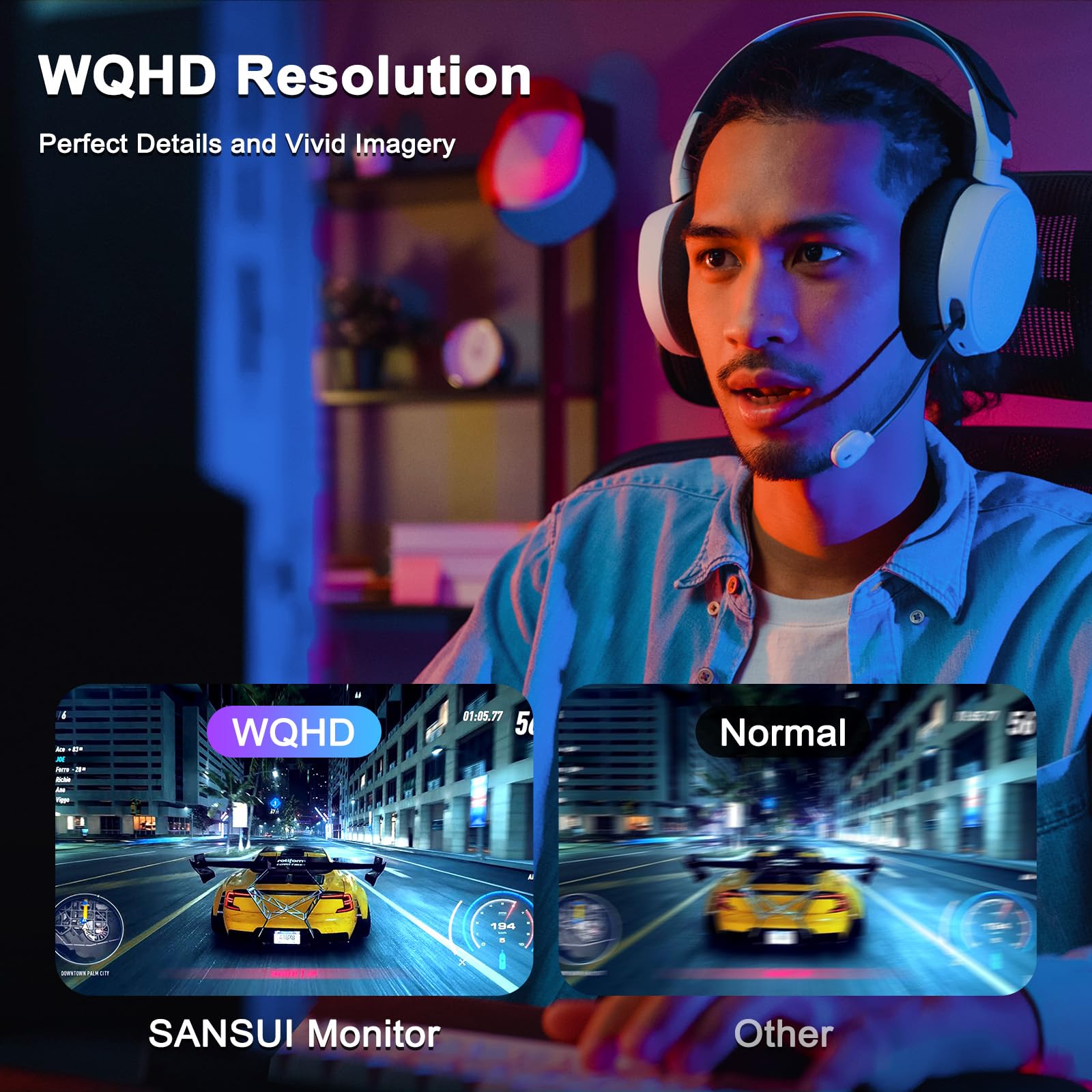 Sansui 27 Inch Wqhd 2560 X 1440 Gaming Monitor 180Hz 1Ms Fast Ips Computer Monitor, Dp 1.2 X2 | Hdmi 2.0 X2 | Vesa Mount, 120% S