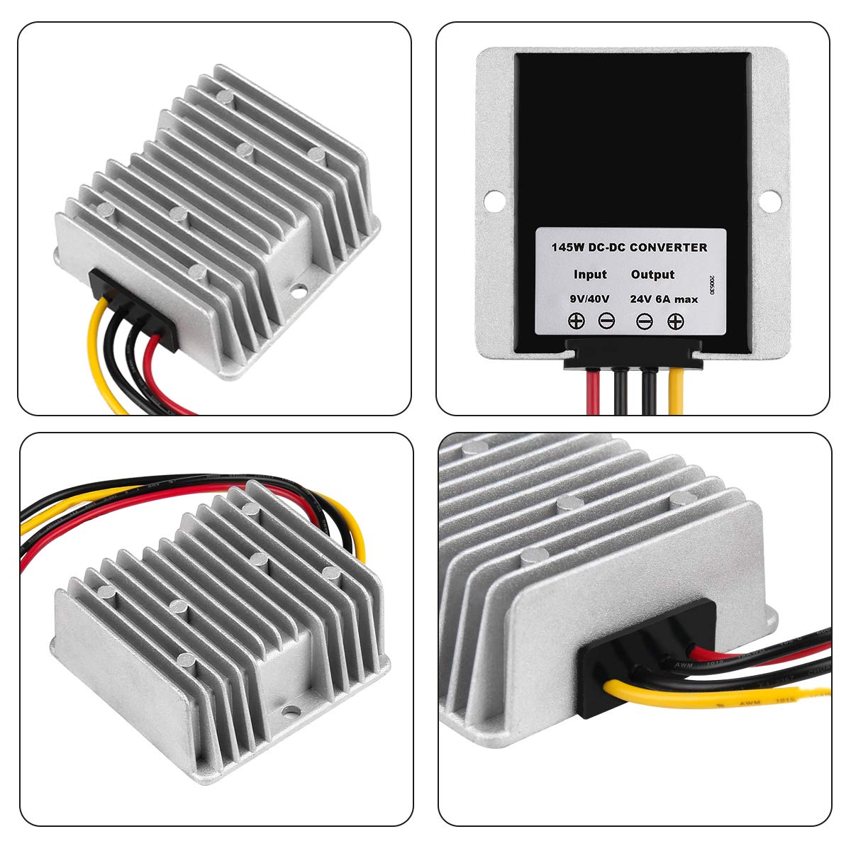 24V 145W Dc Dc Converter Voltage Regulator, Step Down/Up 9V 40V To 24V 6A, Waterproof Module Power Supply For Golf Cart Accessor
