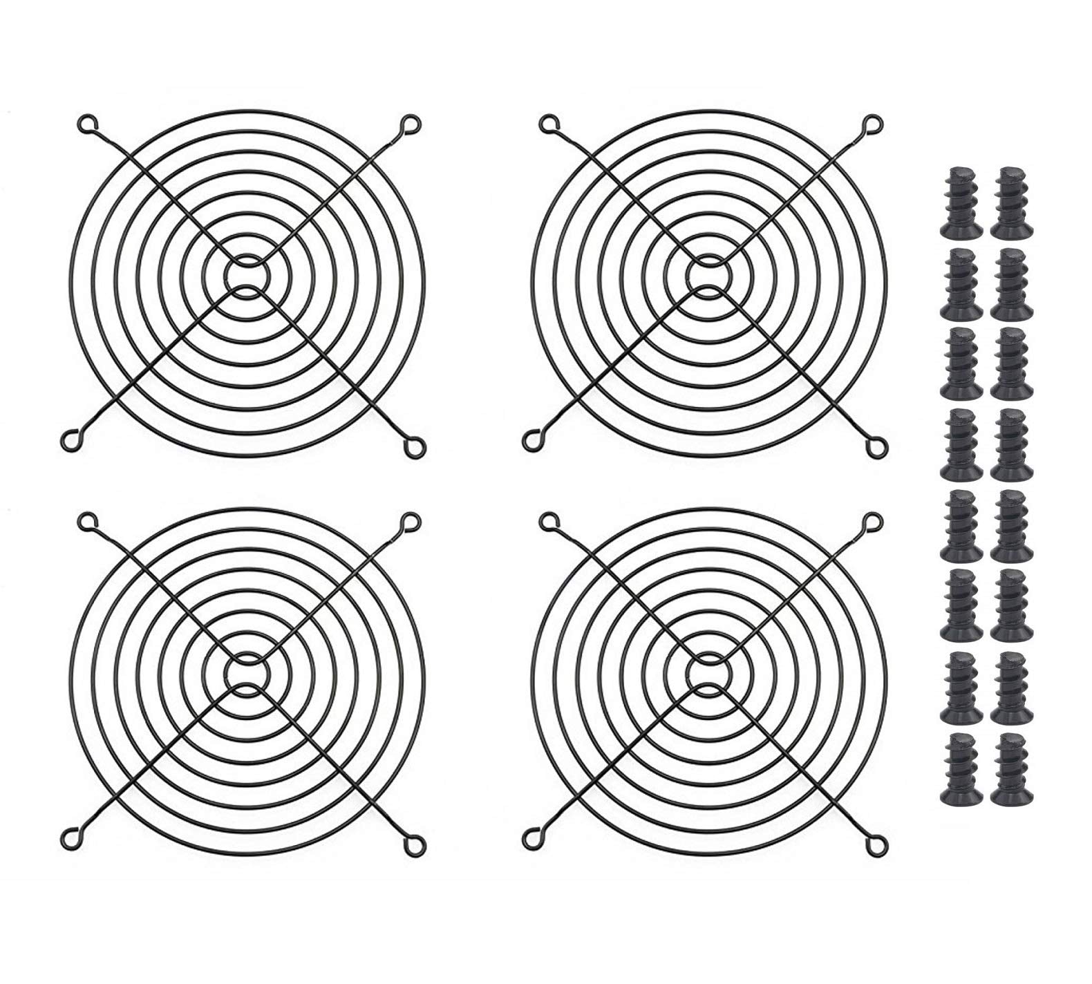 Easycargo 140Mm Fan Grill 140Mm Guard Black With Screws (Black 140Mm)