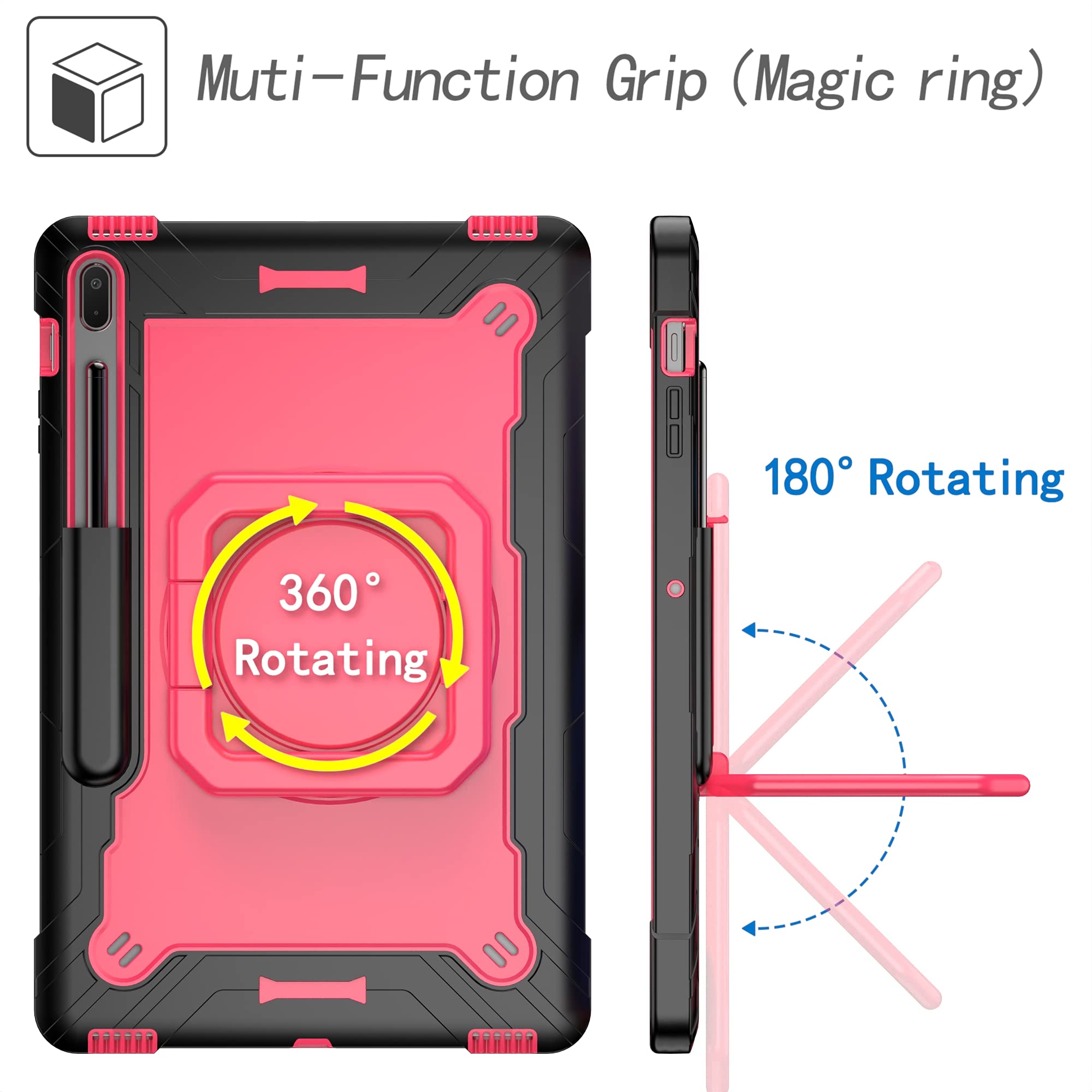 Uucovers Stand Case For Samsung Galaxy Tab S8 Plus 2022/Tab S7 Fe 5G 2021/Tab S7 Plus 2020 12.4 Inch 360 Degree Rotating Kicksta