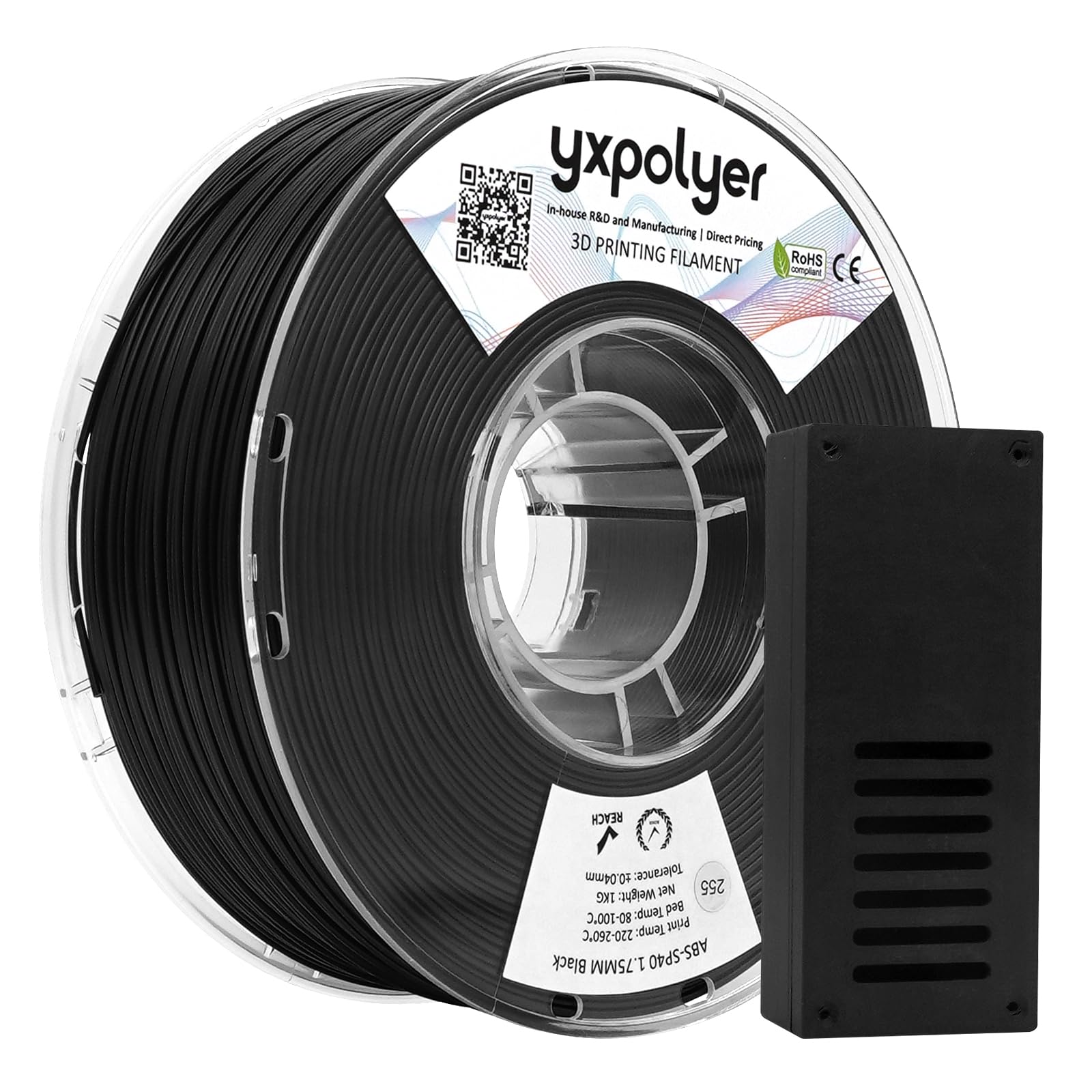 ABS Filament Enhanced ABS with Superior Layer Adhesion and Up to 47MPa Tensile Strength, 1.75mm 1kg, High-Strength Low Odor High