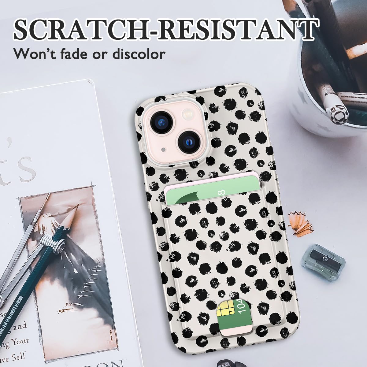 Petocase For Iphone 14 Case/Iphone 13 Case Card Holder Slot Ultra Slim Flexible Tpu Gel Rubber Soft Skin Silicone Protective Pho