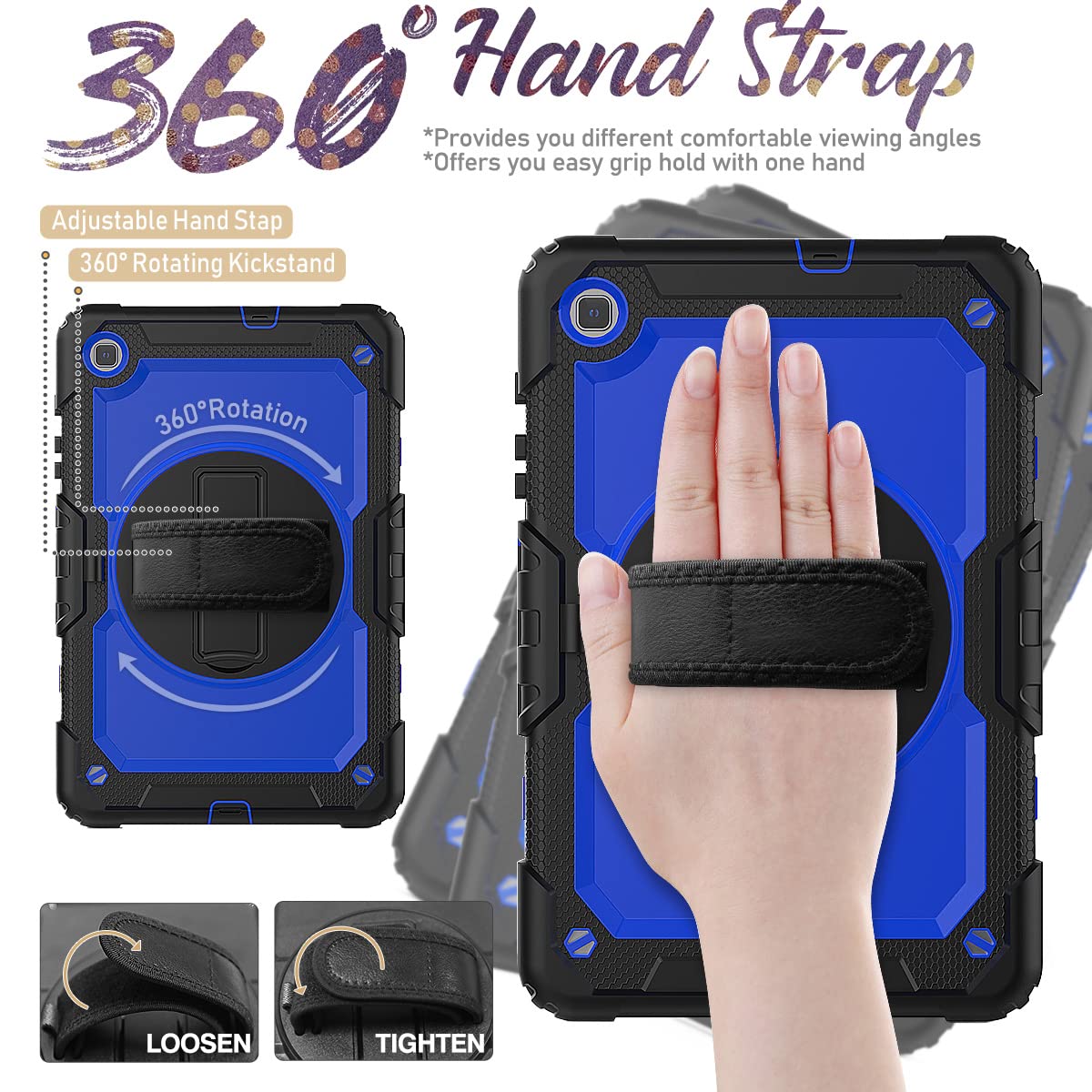 Hxcaseac For Samsung Galaxy Tab S6 Lite Case 10.4 Inch 2024/2022/2020, Sm P620/P610/P613/P615 Case With Pen Holder/Hand Strap/Sc