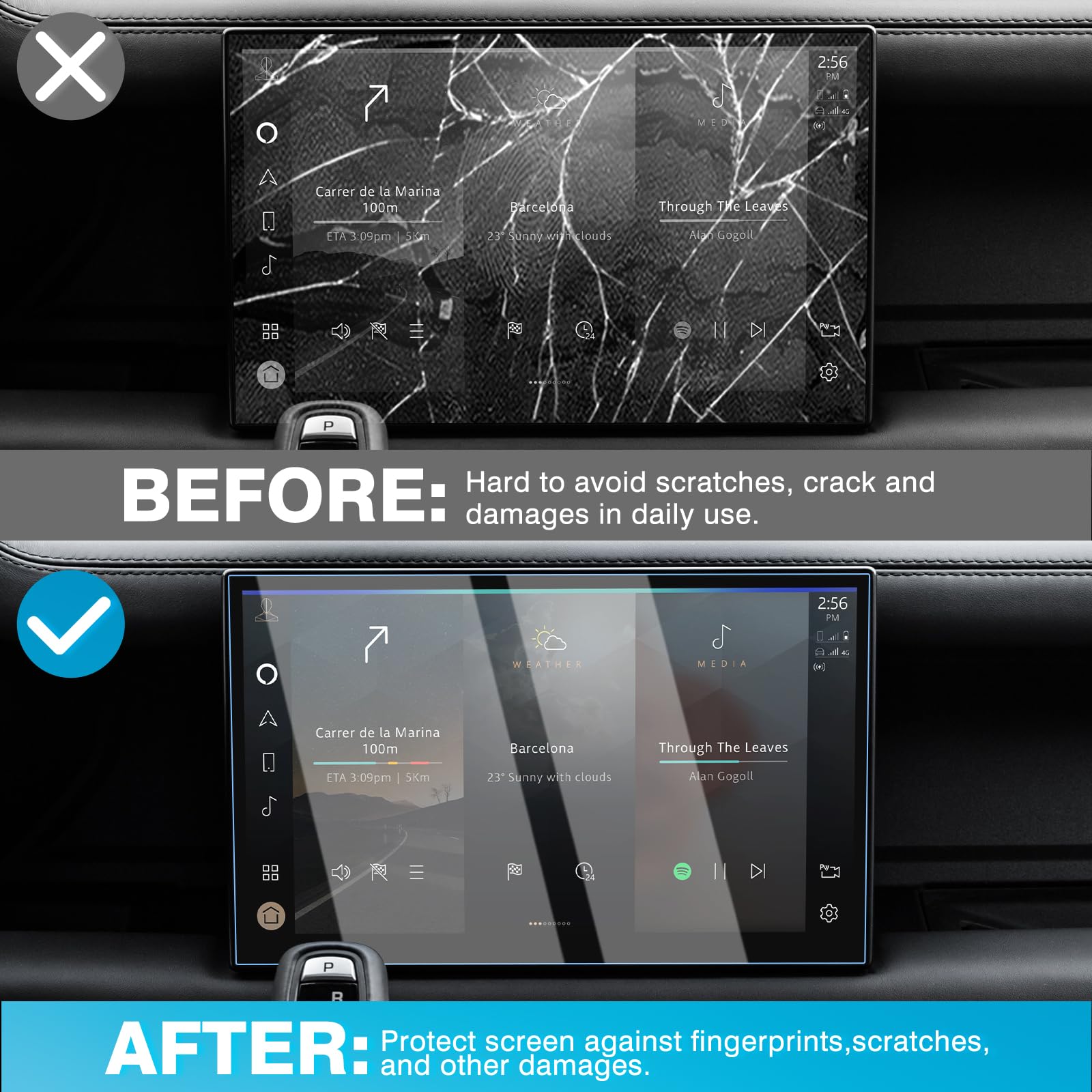 Karltys 2 Pack 2023 2024 2025 Defender Screen Protector For Land Rover Defender 90 110 130 Accessories, 11.4 Inch Touchscreen Tempered Glass For 2025 Defender Navigation Screen Cover Anti Glare