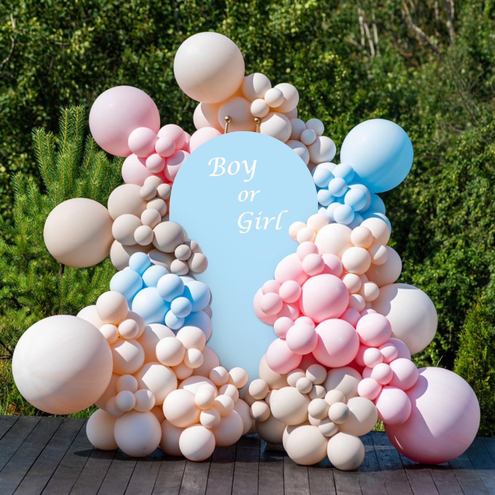 Babenest 6.6Ft Baby Blue Wedding Arch Cover, Spandex Fitted Party Arch Cover For Photography, Round Top Chiara Stand Cover For P