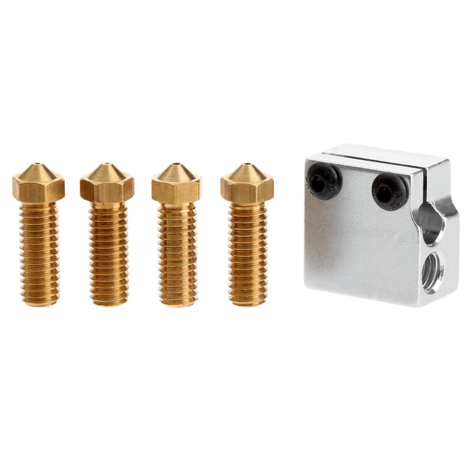 Dophee 0.6/0.8/1/1.2Mm Volcano Nozzle 3D Printer Extruder Print Head + Heater Block Kit